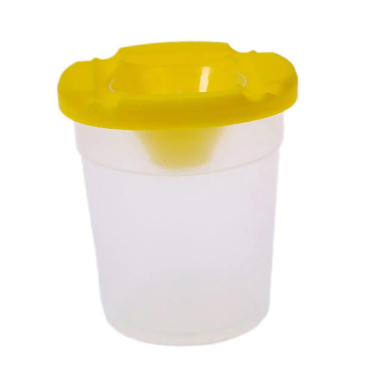 Leakproof Painting Cups Set with 5 Transparent Plastic Cups and Lids for Washable Paint in Random Colors
