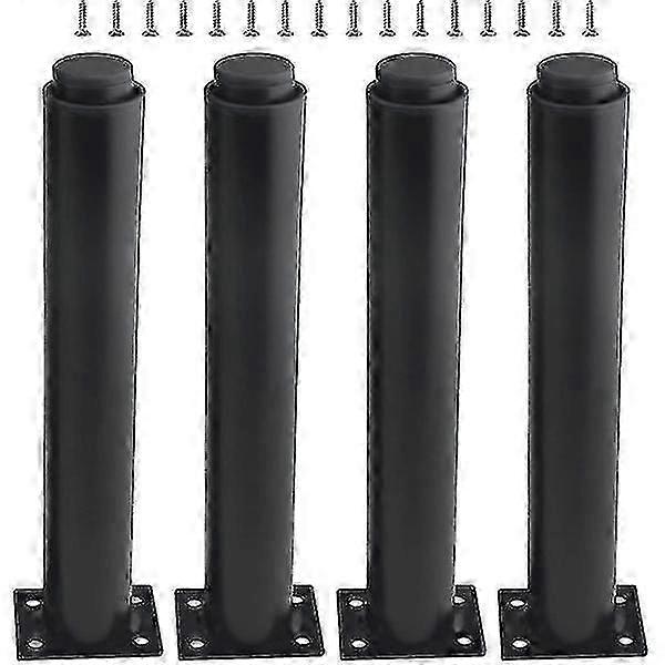 (25-42cm, negru) Set de 4 picioare metalice reglabile puternice