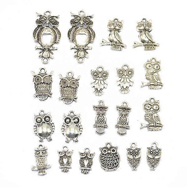 3x20pcs Mixed Shapes Owl Alloy Pendant Charm Tibet