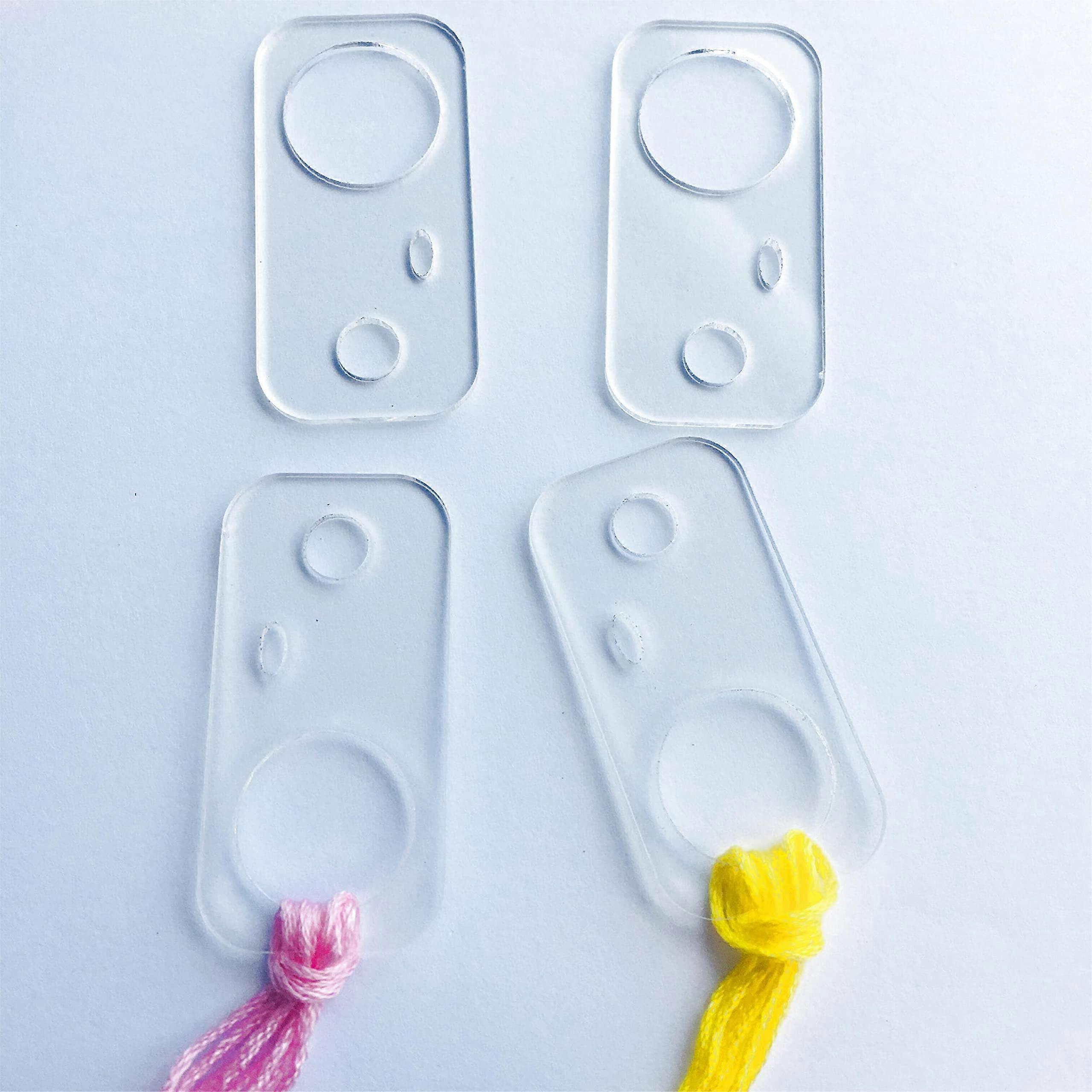 Rectangle Shape Clear Acrylic Thread Drops, Floss Drops, Floss Chips for Embroidery Floss Organization (100 Pieces)