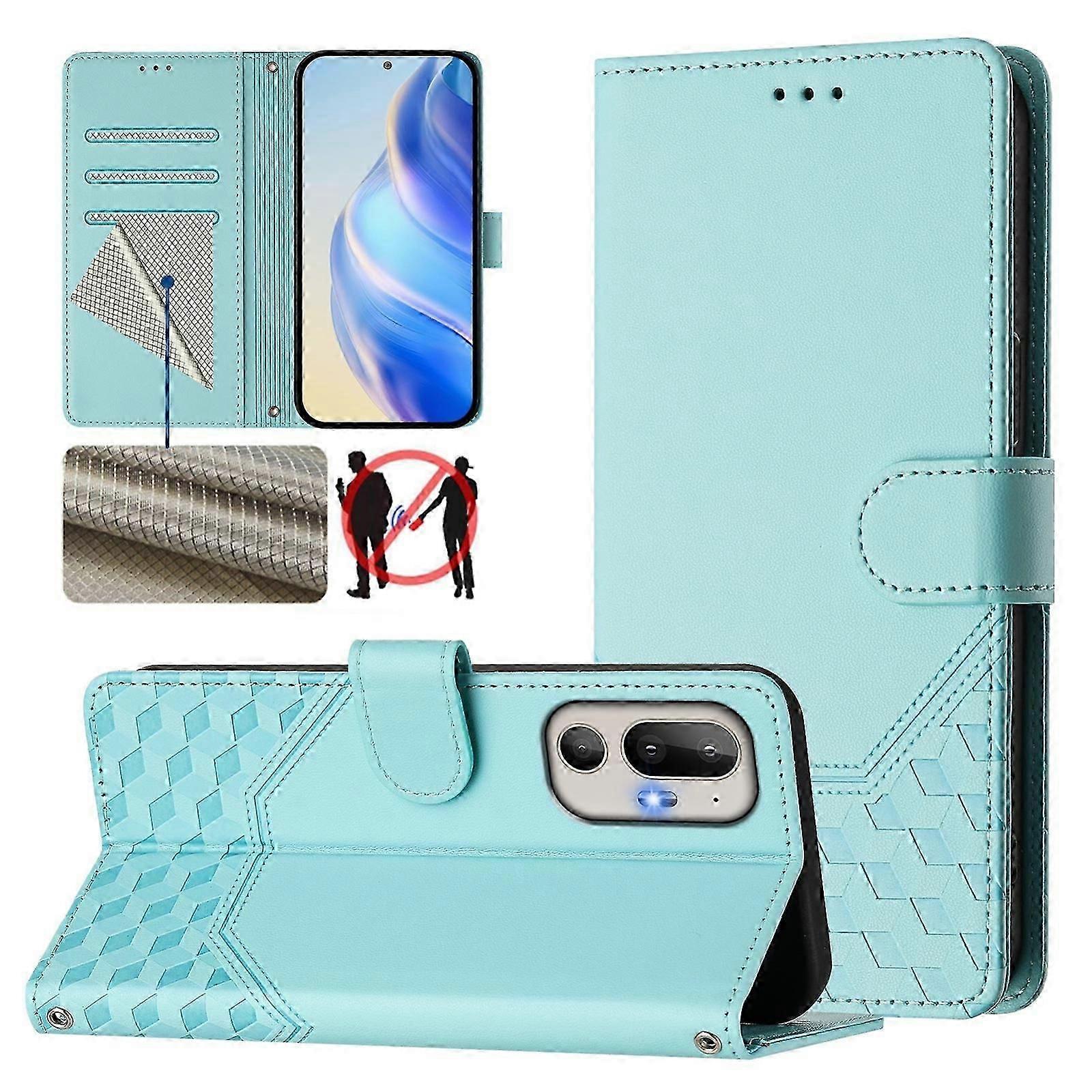 قرص العسل النقش RFID الجلود جراب الهاتف ل HTC U24 Pro