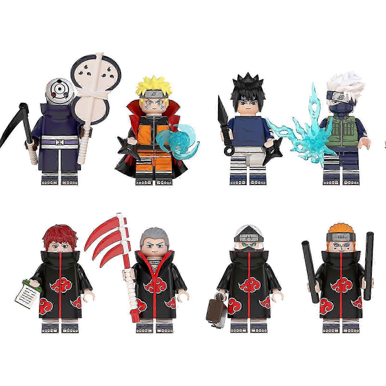 2025 8pcs/set Naruto Model Cartoon Action Figure Easy Operate Home Building Block Toy