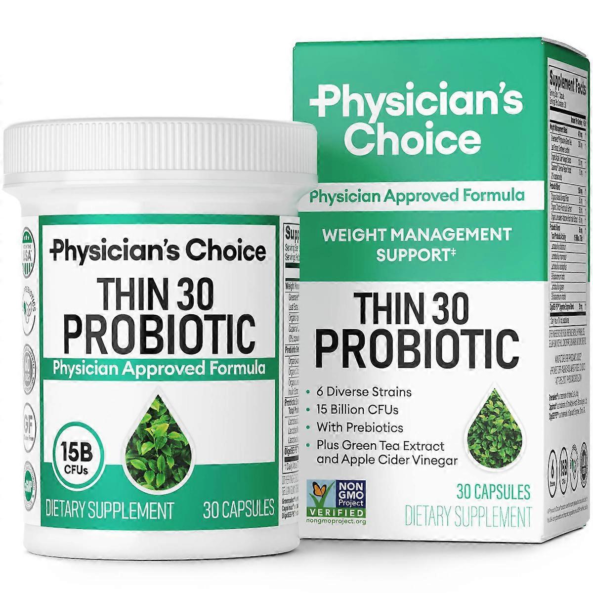 Physician's Choice Thin 30 15 Billion Cfus Probiotic Capsules - 30ct