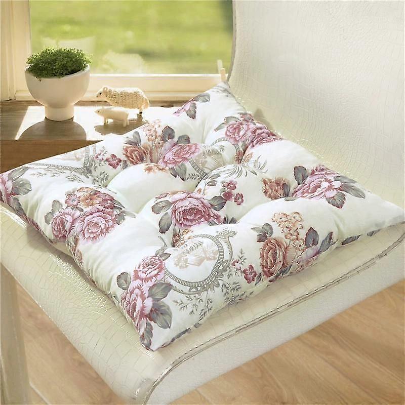 2025  Reversible brushed microfiber seat cushion, pink flower