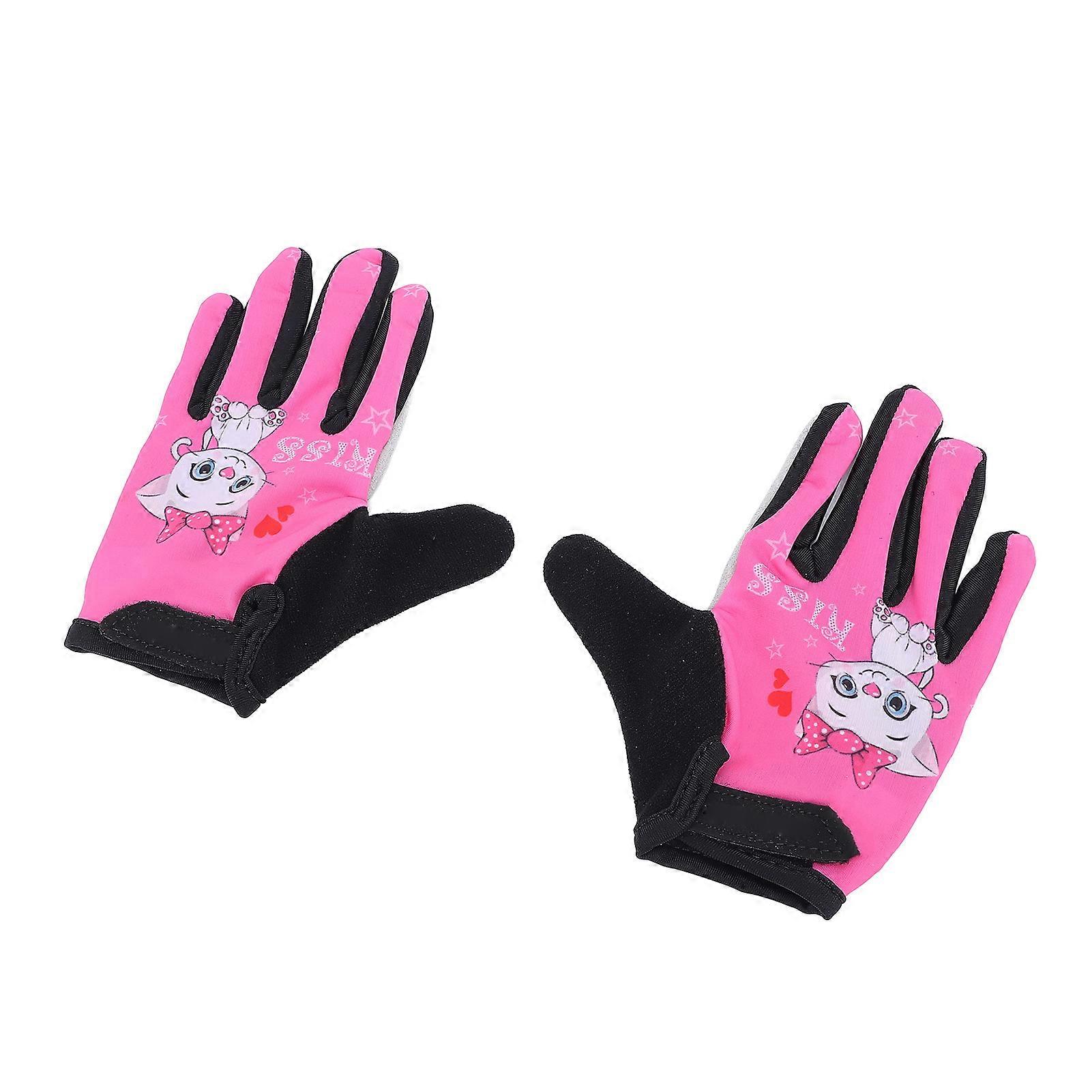 1 Pair Kids Cycling Gloves Full Finger Wear Resistant Breathable Gloves for Scooter Cycle L XL 