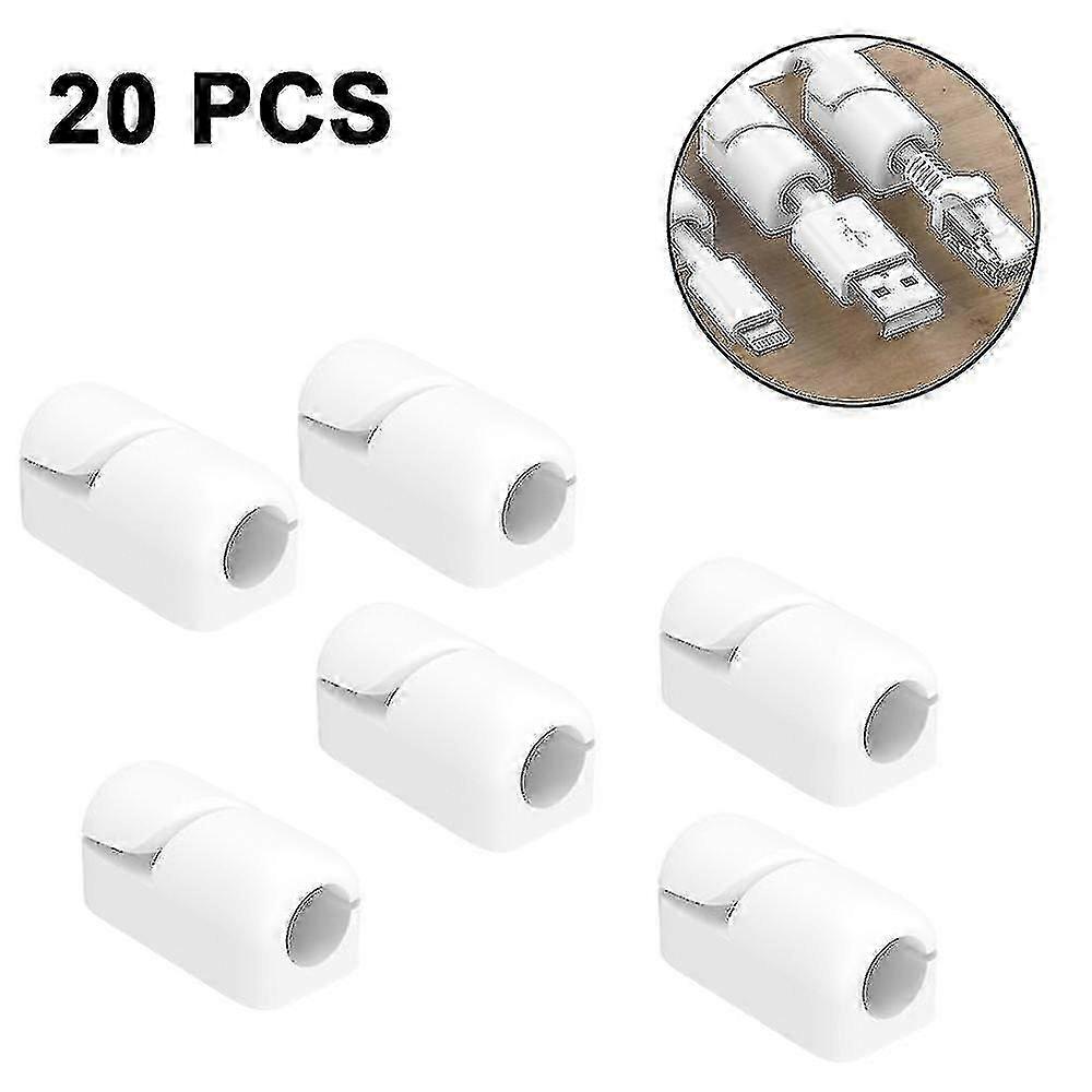 20-Pack Cable Management Clips for Organizing Cords, Suitable for Various Cable Types and Styles