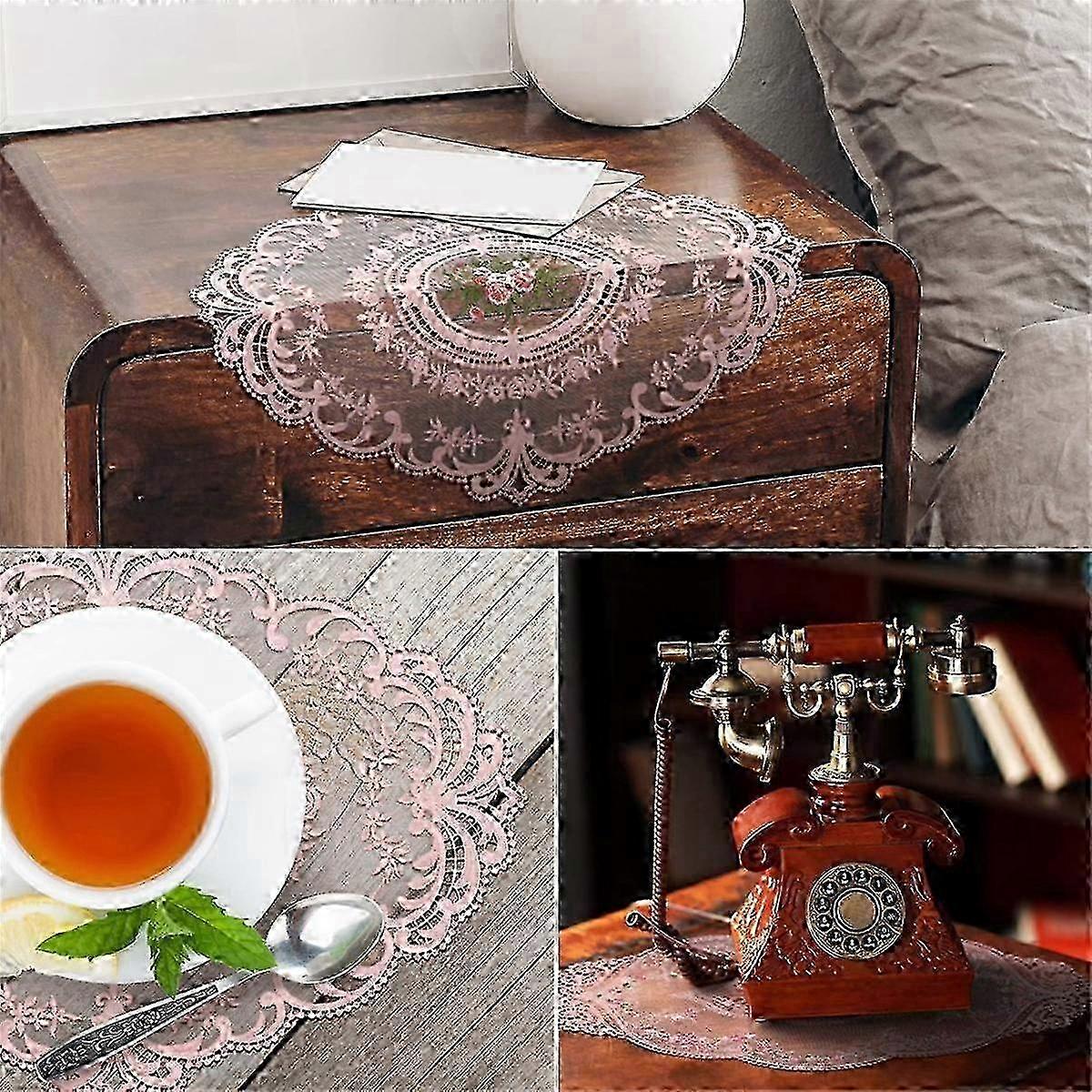 10Pcs Vintage Crochet Lace Doilies for Tables, Exquisite Embroidered Placemats for Home Decor and Retro Style