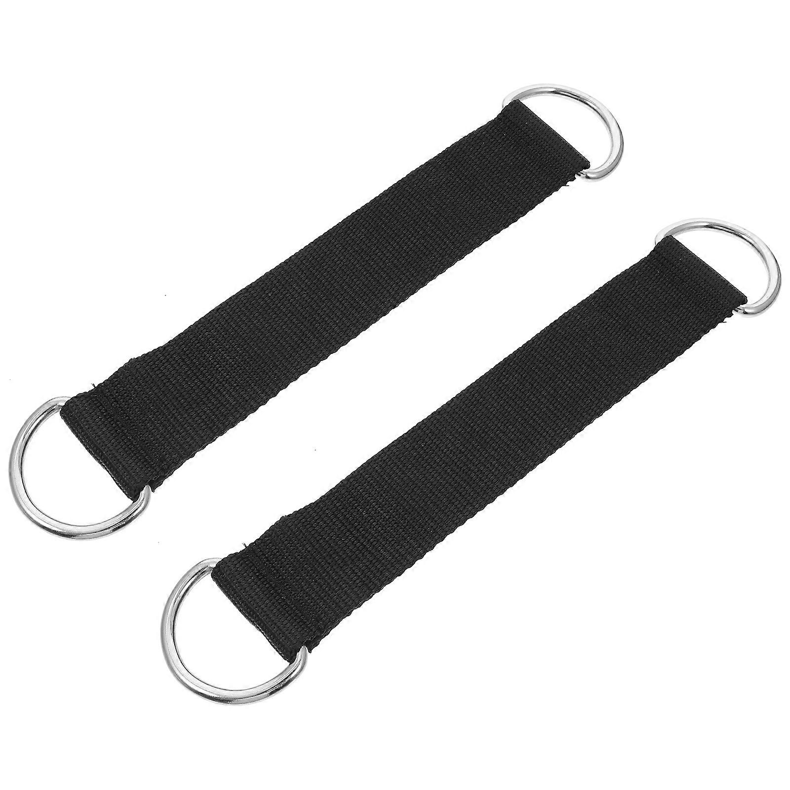 2Pcs Durable Fitness Equipment Straps for Practical Pulley Hanging Use Black