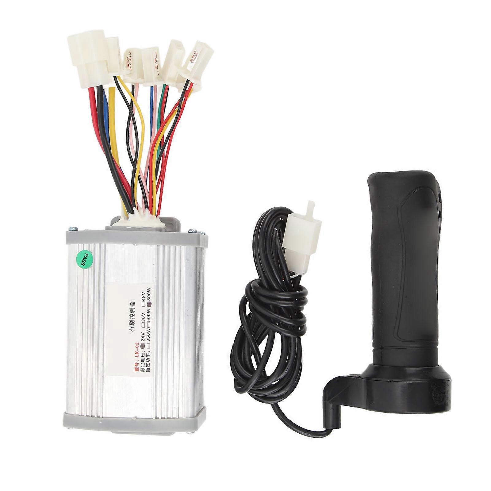 Electric Bike Brushed Motor Controller Kit Brush Motor Speed Controller with Twist Grip Set 24V 800W 