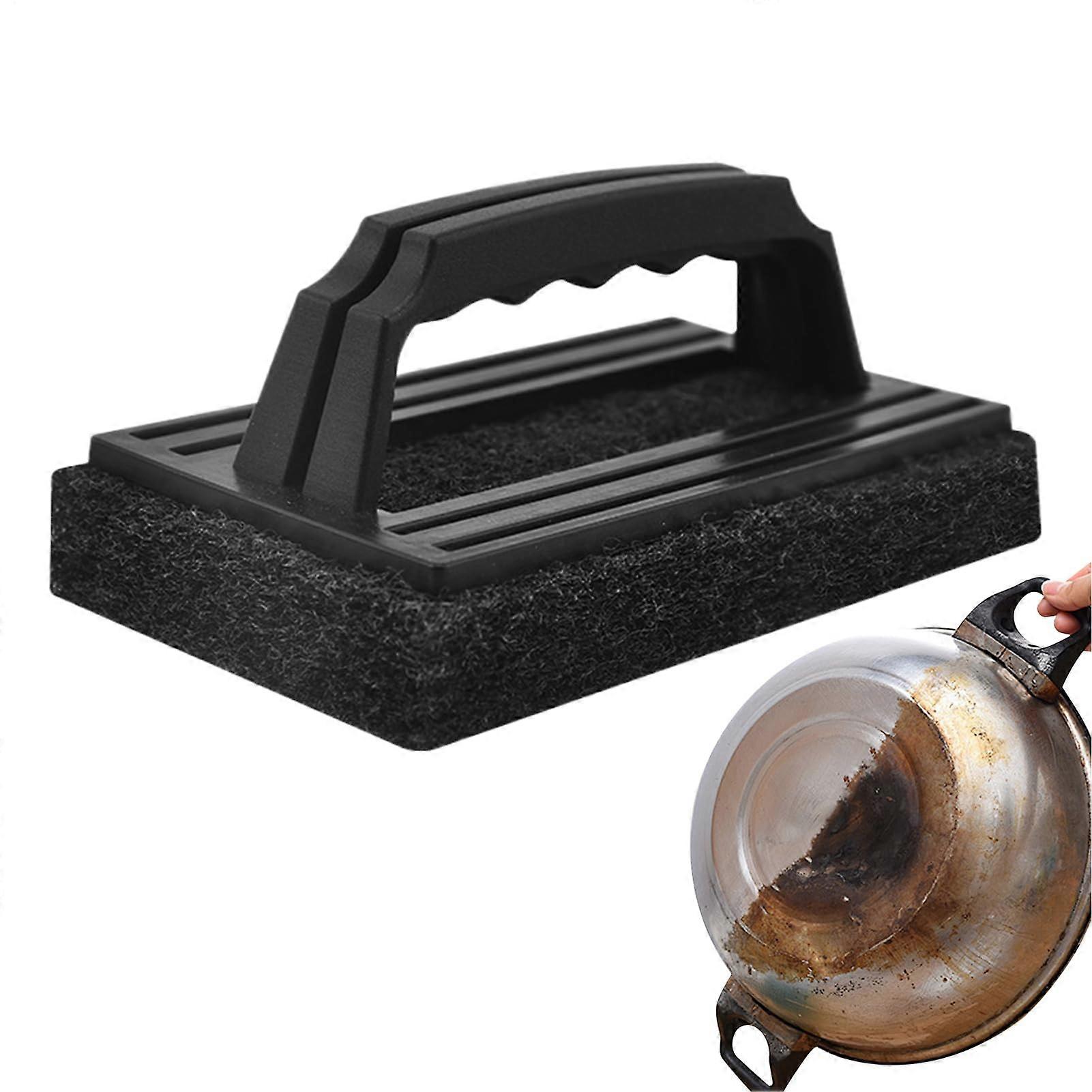 Grillbuerste Griddle Scrubber Pad With Ergonomic Handle, Cookware Scrubbing Tools For Outdoor Camping Cooking
