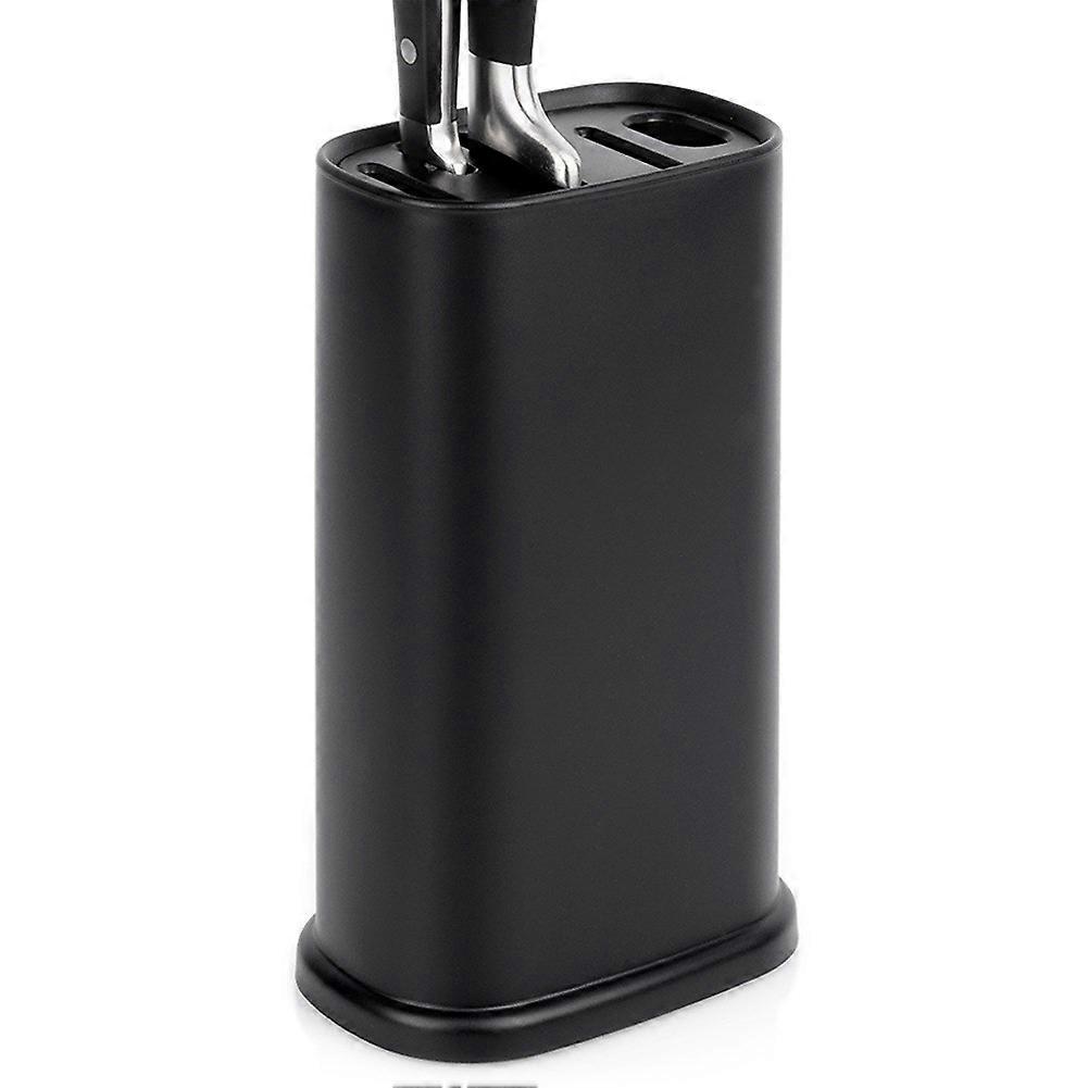 Black knife rack with compartment