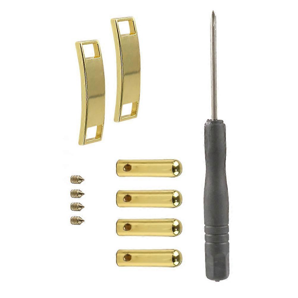 Golden Zinc Alloy Shoelace Buckles Set of 1 for Shoe Repair with Smooth Edges and High Strength