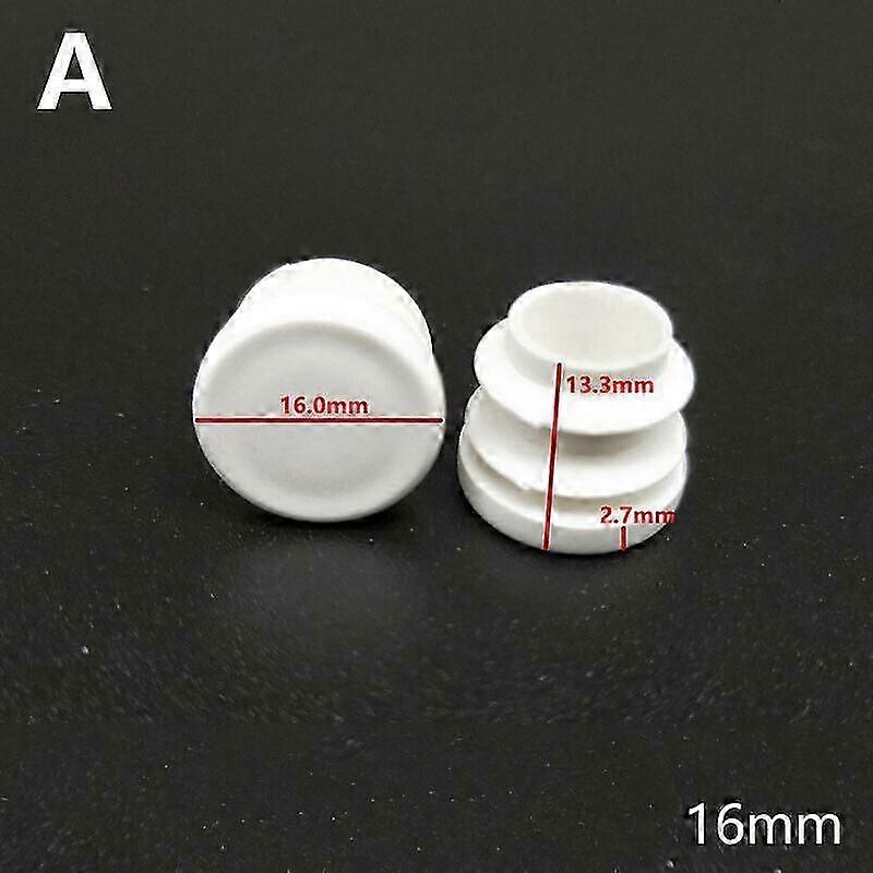 10Pcs Round Plastic White Blanking End Cap Caps Tube Pipe Inserts Plug Bung