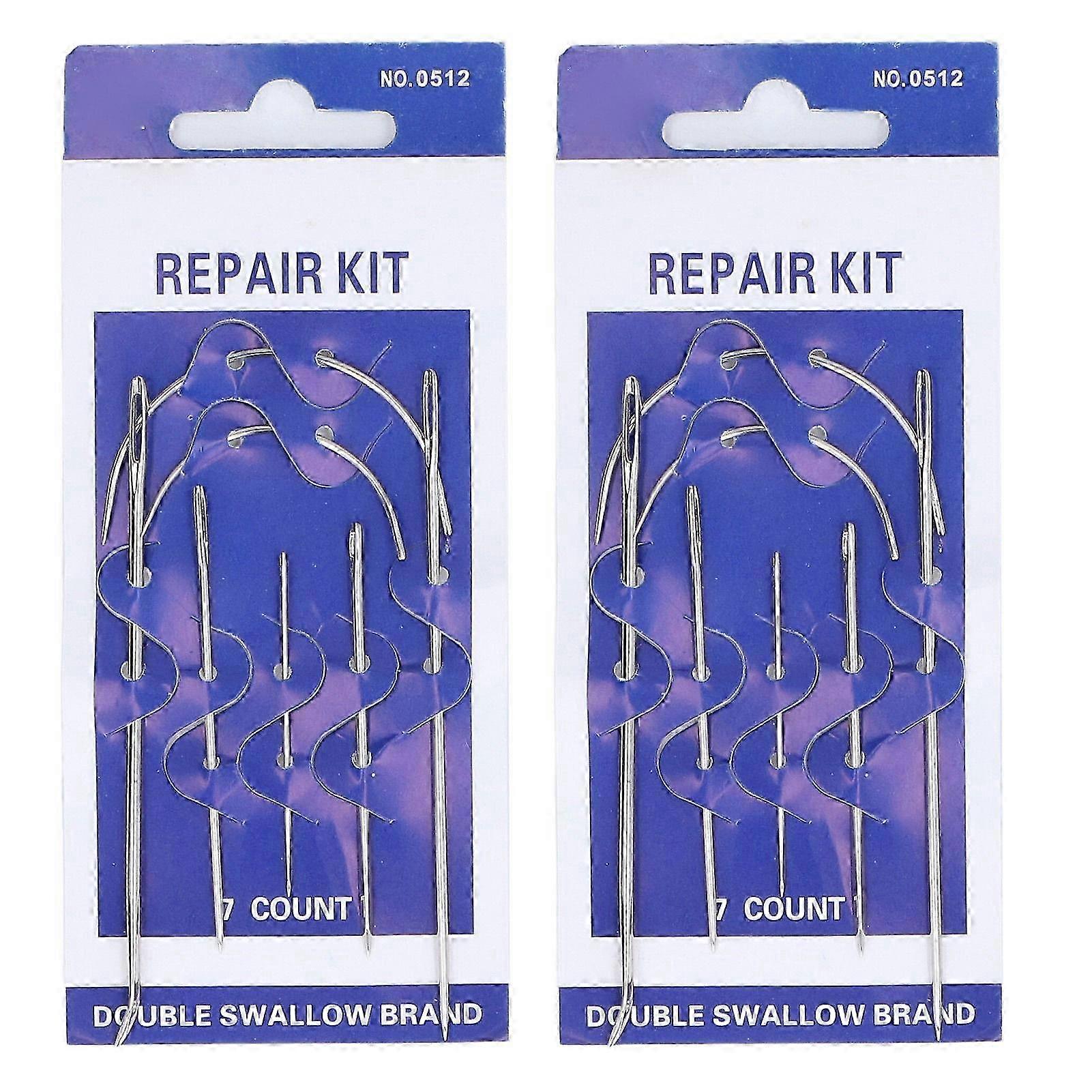 2 Sets Leather Needle Heavy Duty Hand Sewing Stitching Tool Kit for Carpet Canvas 2025