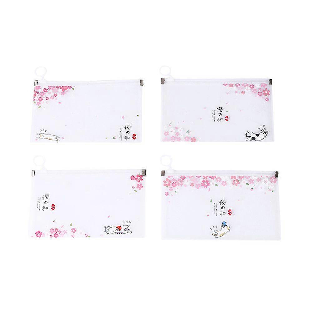 4Pcs Storage Clips File Bag Mask Storage Pouch Stationery Pouch (Mixed Color)