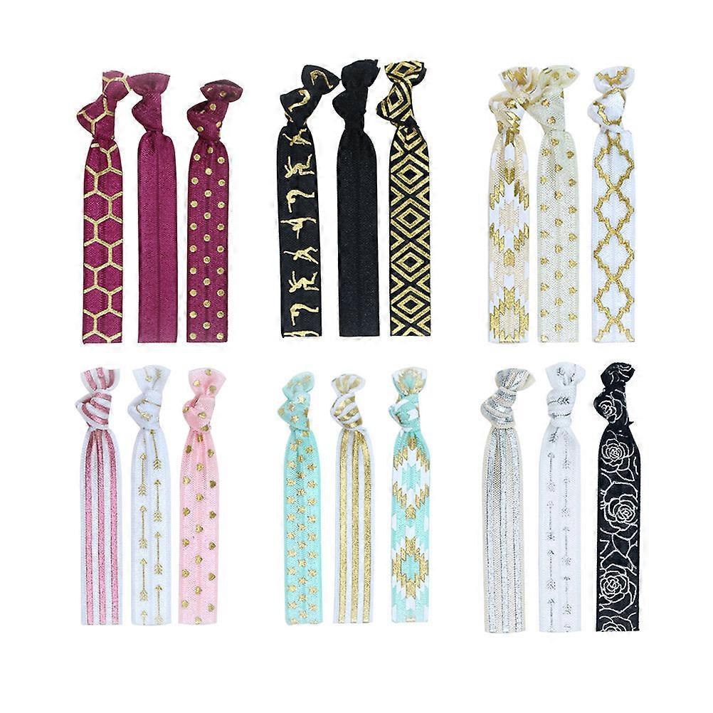 Ponytail Holders Elastic Hair Ties No Crease Won't Slide or Fall Everyday Use 18Pcs