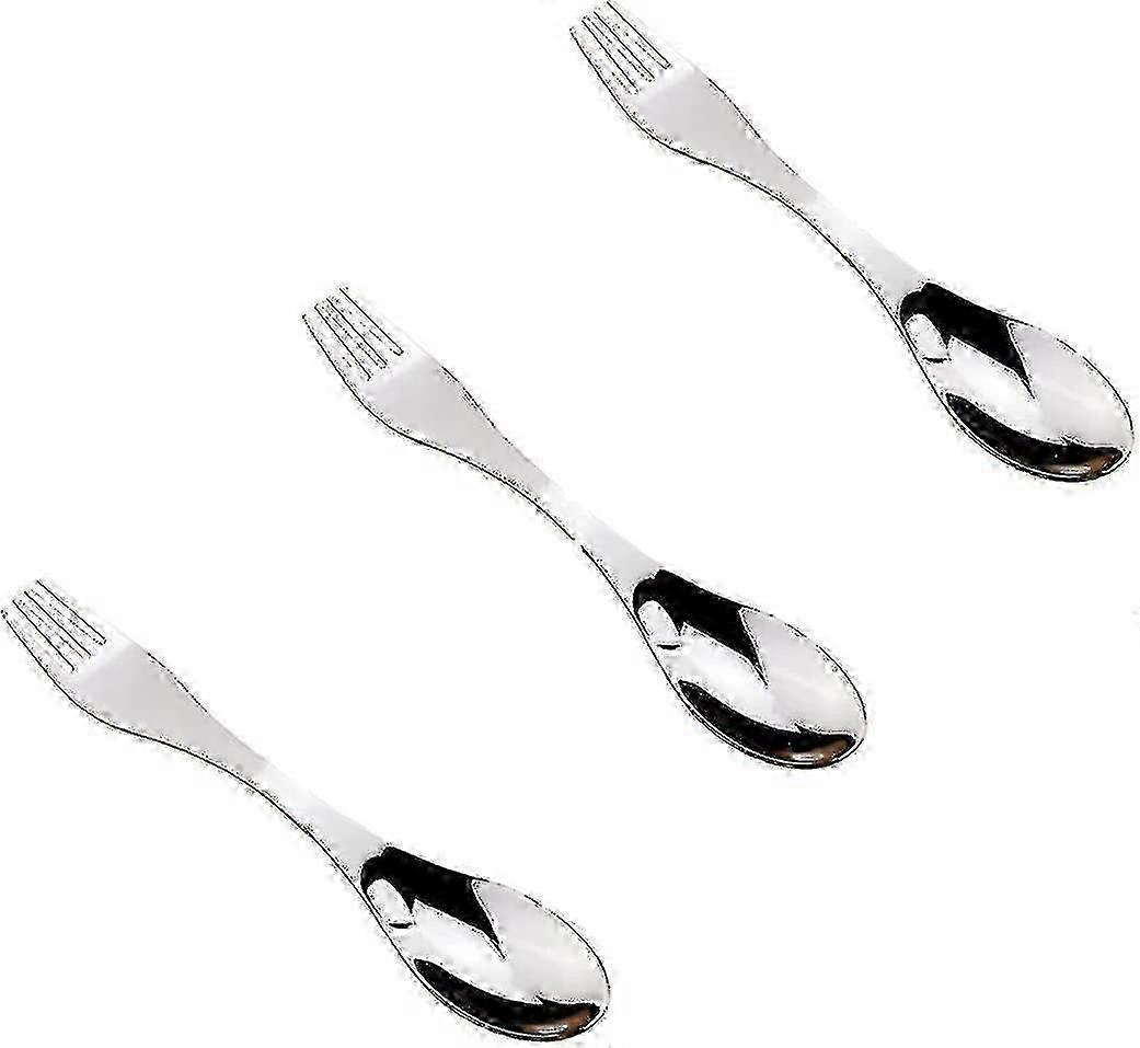 כלי קמפינג מזלג כפית Spork עמיד בפני חלודה, אידיאלי לפעילויות חוצות תרמילאים, 3 יחידות