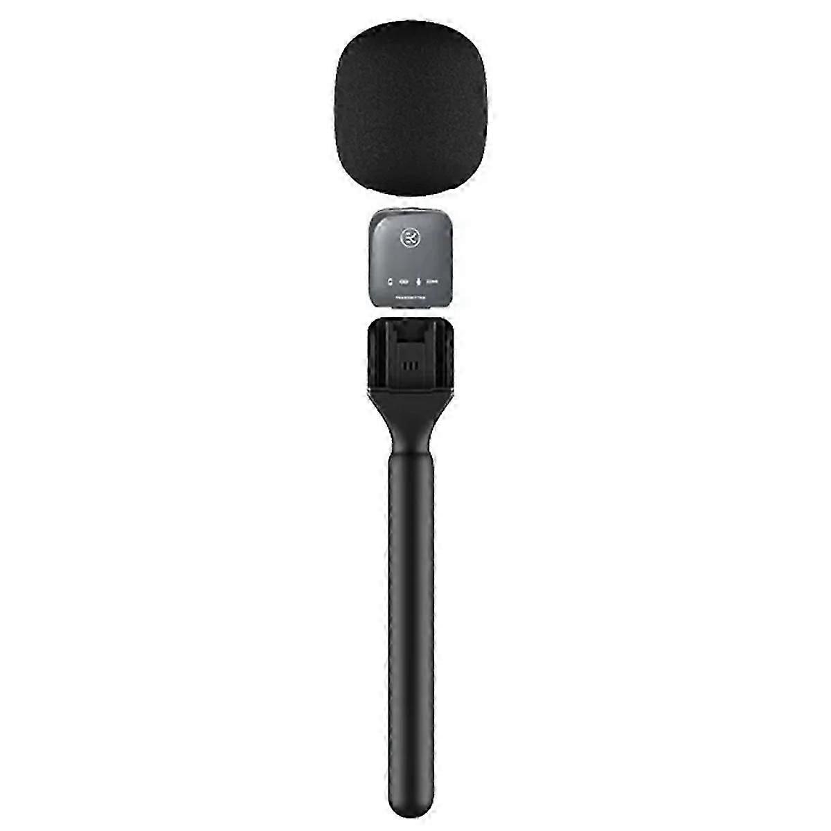 Handheld Wireless Microphone Adapter with Windshield Foam for Wireless Lavalier MicrophoneBlack SZRH A-V