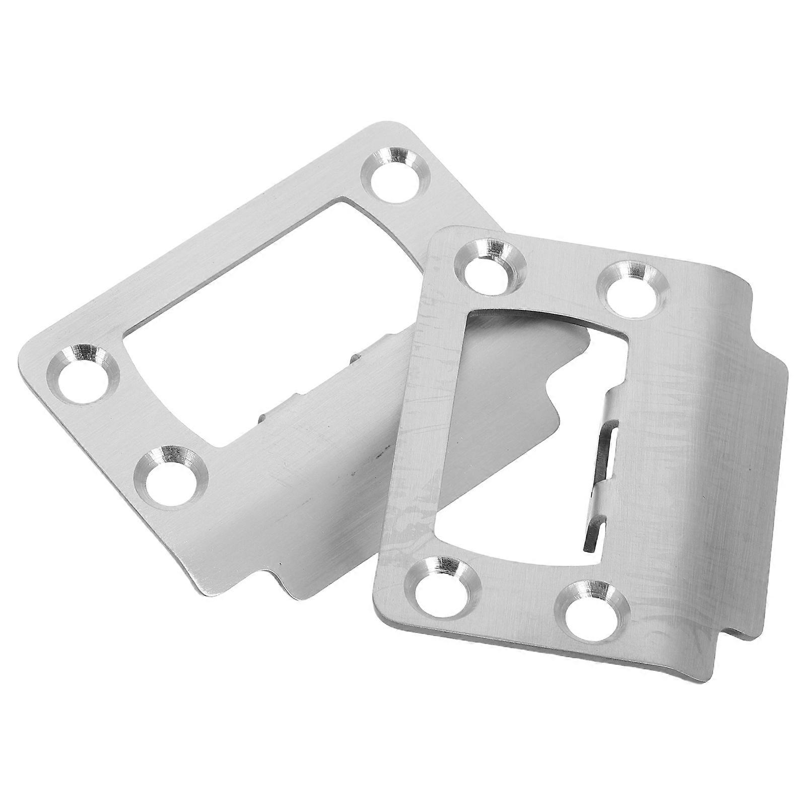 Deadbolt Strike Plate Door Striker Reinforcement Impact Distribution Home Security Silver 5.60X4.50X0.90CM 1Set