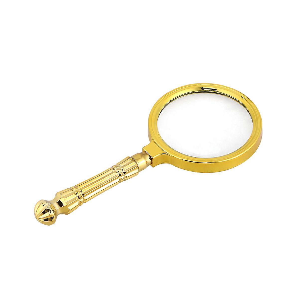 Retro Magnifier Handheld Magnifier for Observation with Golden Design