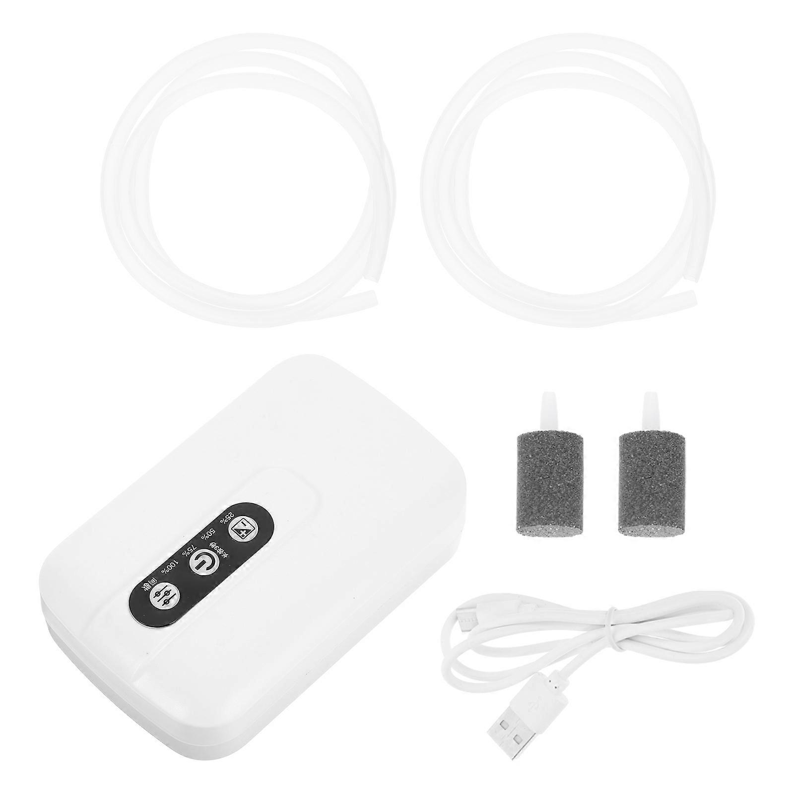 Aquarium Mini Air Pump Tank Accessories Rectangular Shape Partially Waterproof Pump Head 11X8X4CM 1Set