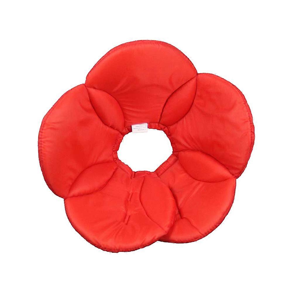 Red Collar For Dogs Polyester Sponge XL Size Anti-Bite Prevent Flower Shape Adjustable 1Pack