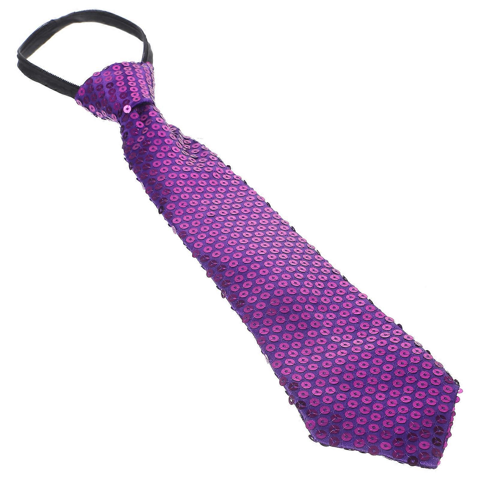 Style à la mode Sequin Tie Party Accessoire Violet 33X7X0.5CM 1Pack