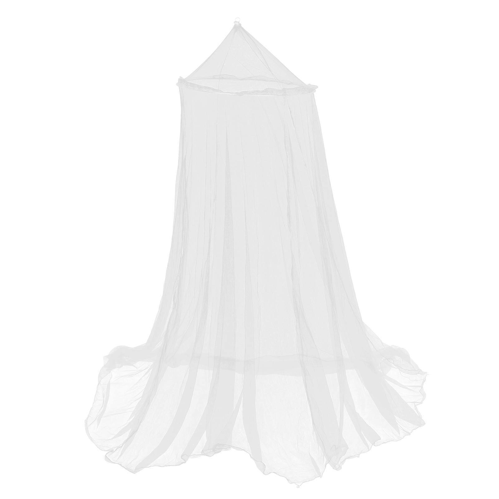 Bed Tent Mosquito Netting Circular Dome Insect Protection Easy Mobility 236.00X60.00X60.00CM White Polyester Iron 1Pack