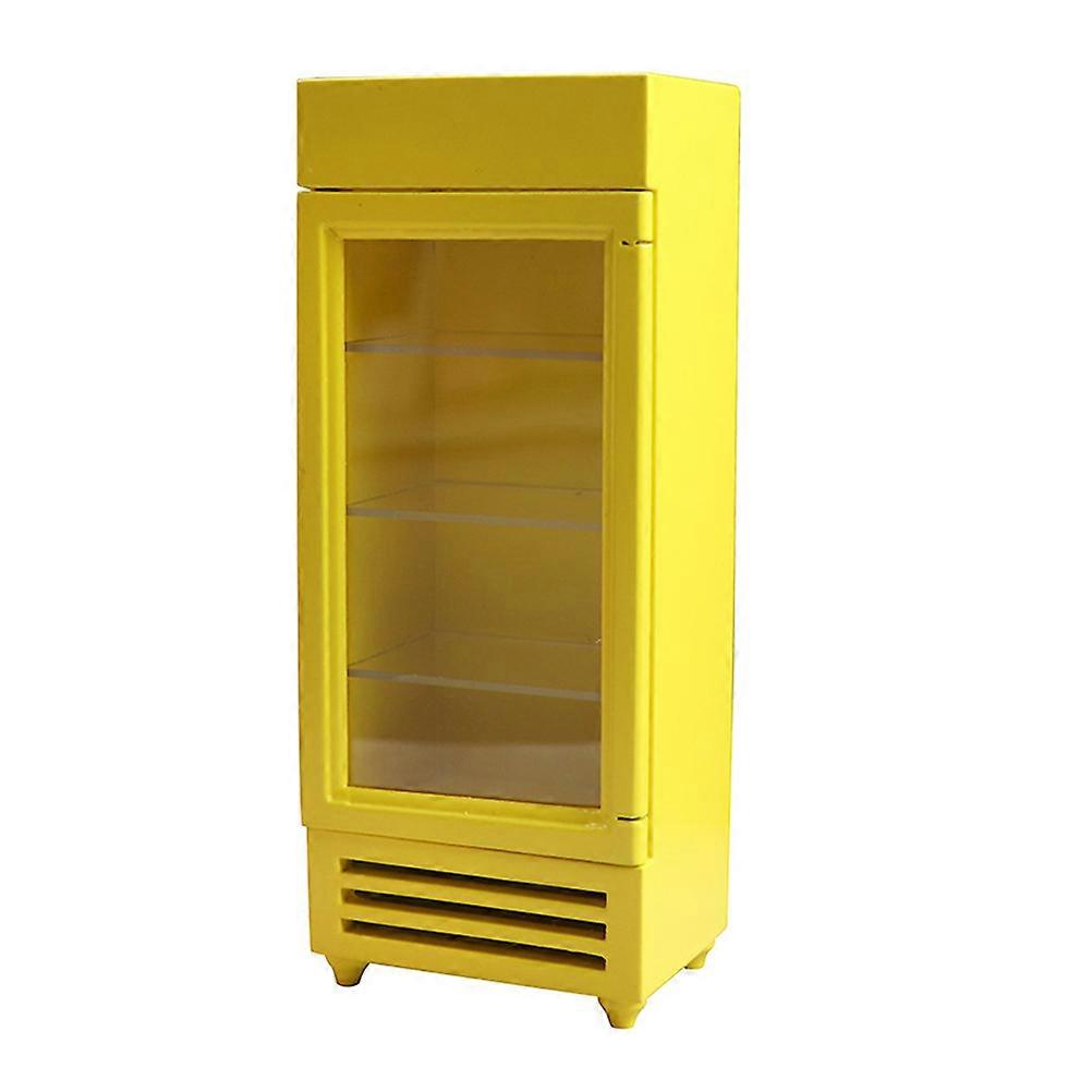 Toy Refrigerator Miniature Furniture for Kids Dollhouse Decoration Realistic Look 7x4.9x17.6cm Educational 1Pack
