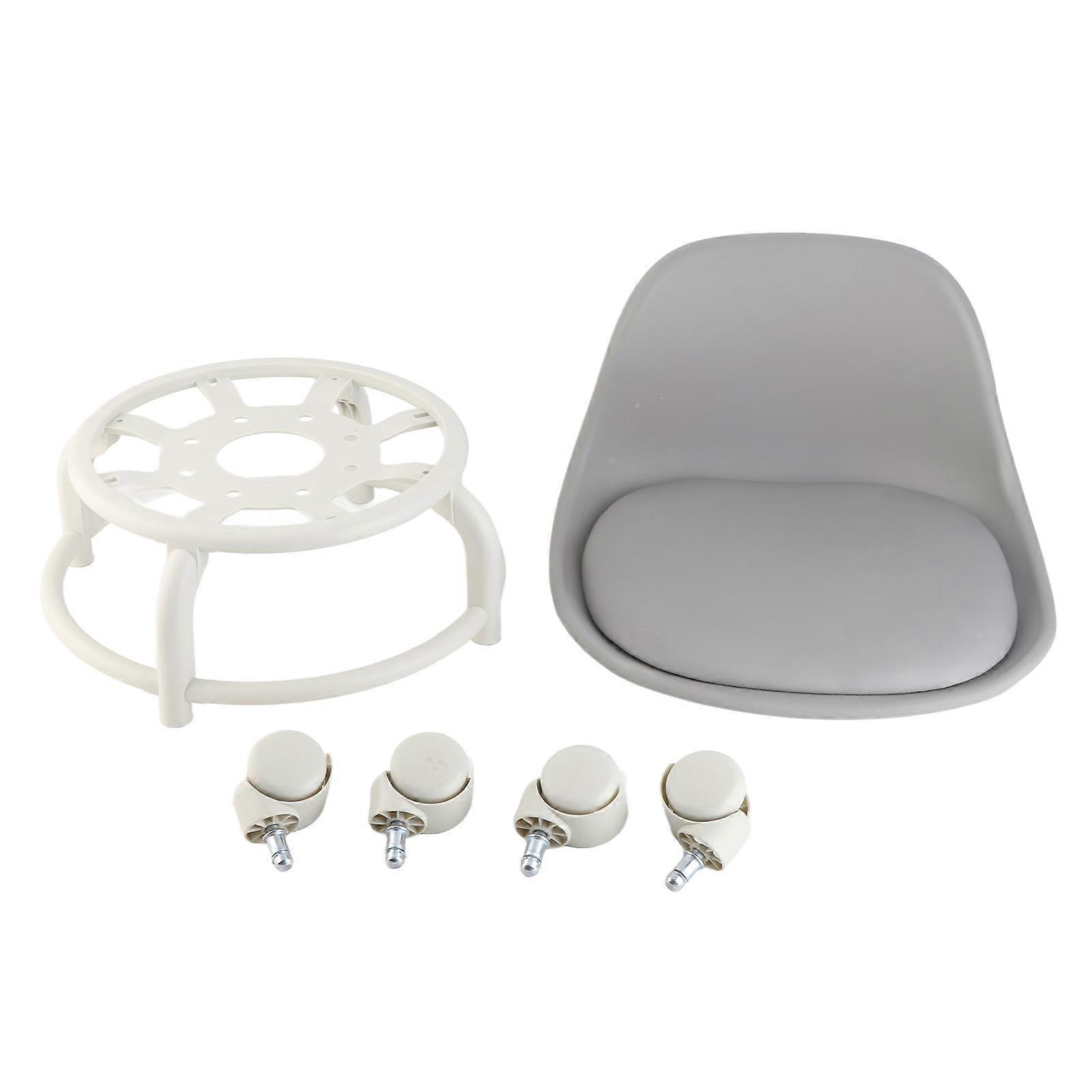 Tabouret bas à roulettes pour enfants avec dossier, tabouret à roulettes bas avec roulettes universelles, siège à roulettes bas, marchepied gris