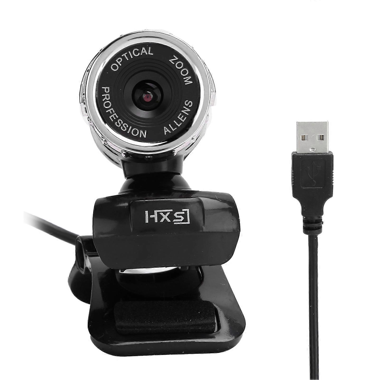 Caméra Web numérique HXSJ S9 rotative 1080p, mise au point manuelle, microphone intégré, pour Windows Android TV (argent)
