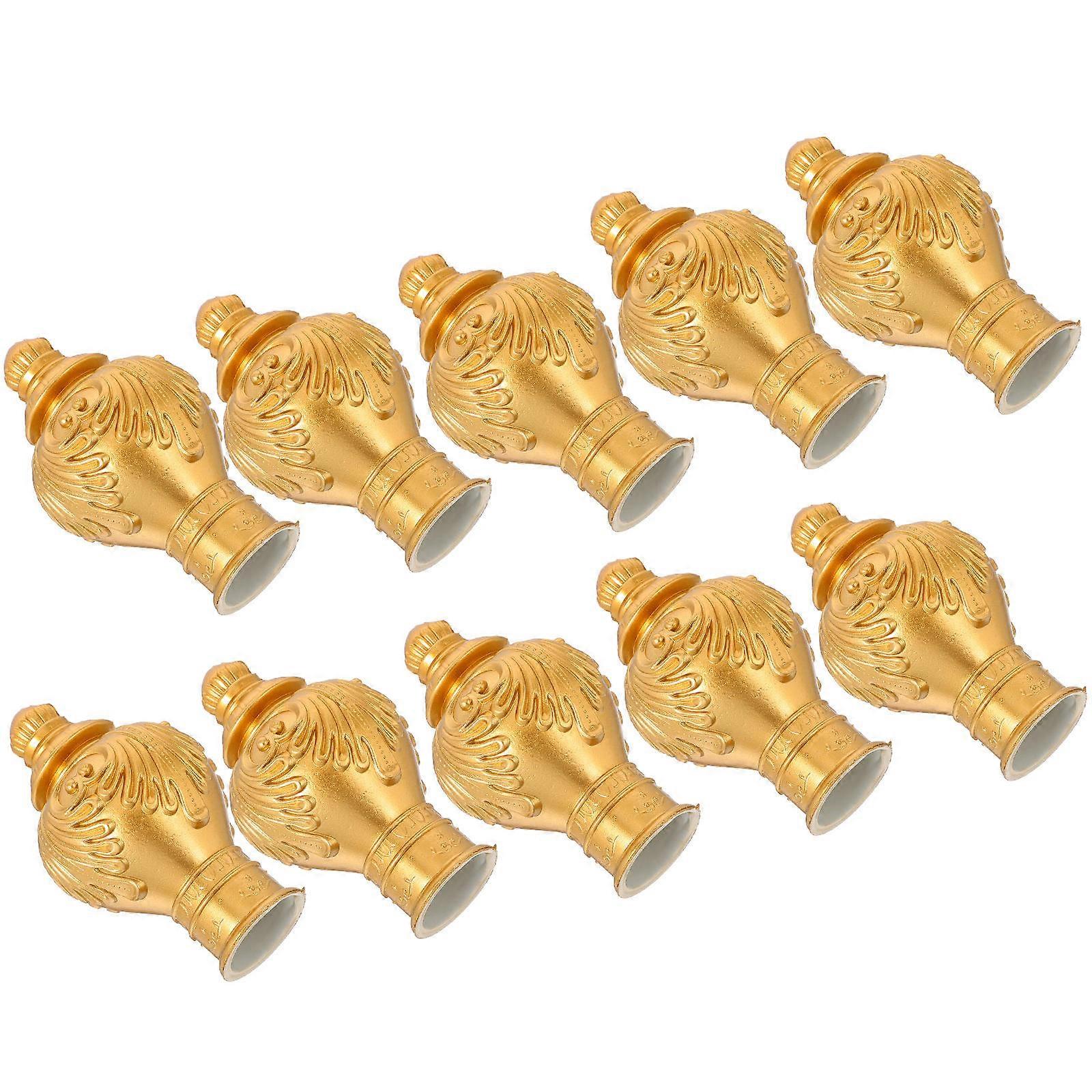 Plastic Curtain Pole Finials Decor Stable Fit Easy Installation 10Pack