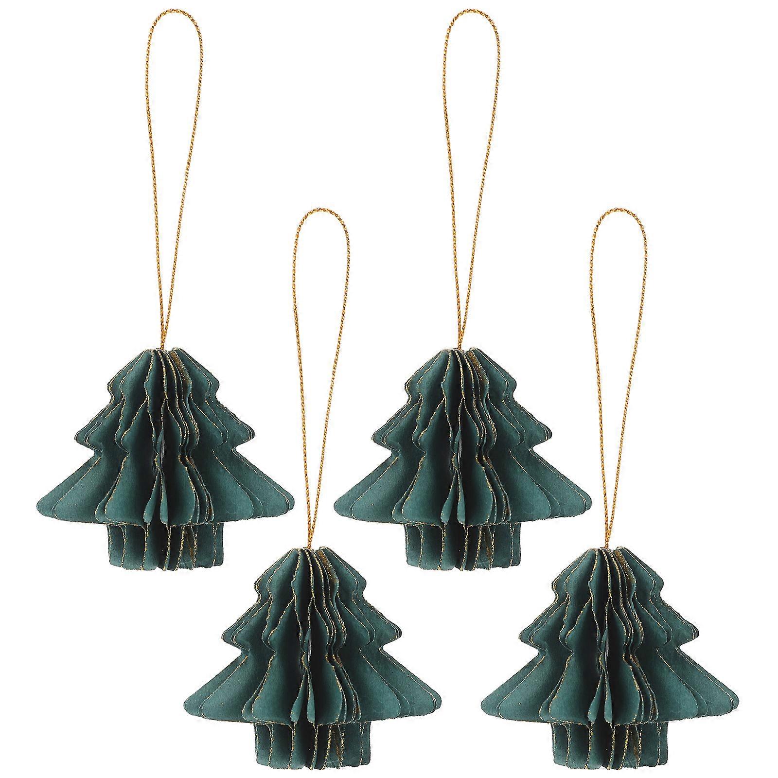 a polished and engaging product description for your **4pcs Paper Christmas Tree Decorations Hanging Pendants**:

 

🎄 **4pcs Paper Christmas Tree