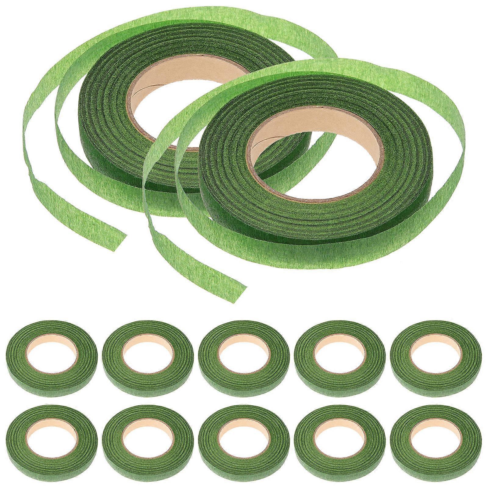 Bouquet Stem Wrapping Tapes Floral Arrangement Supplies Green Standard Design For Florists 12 Rolls