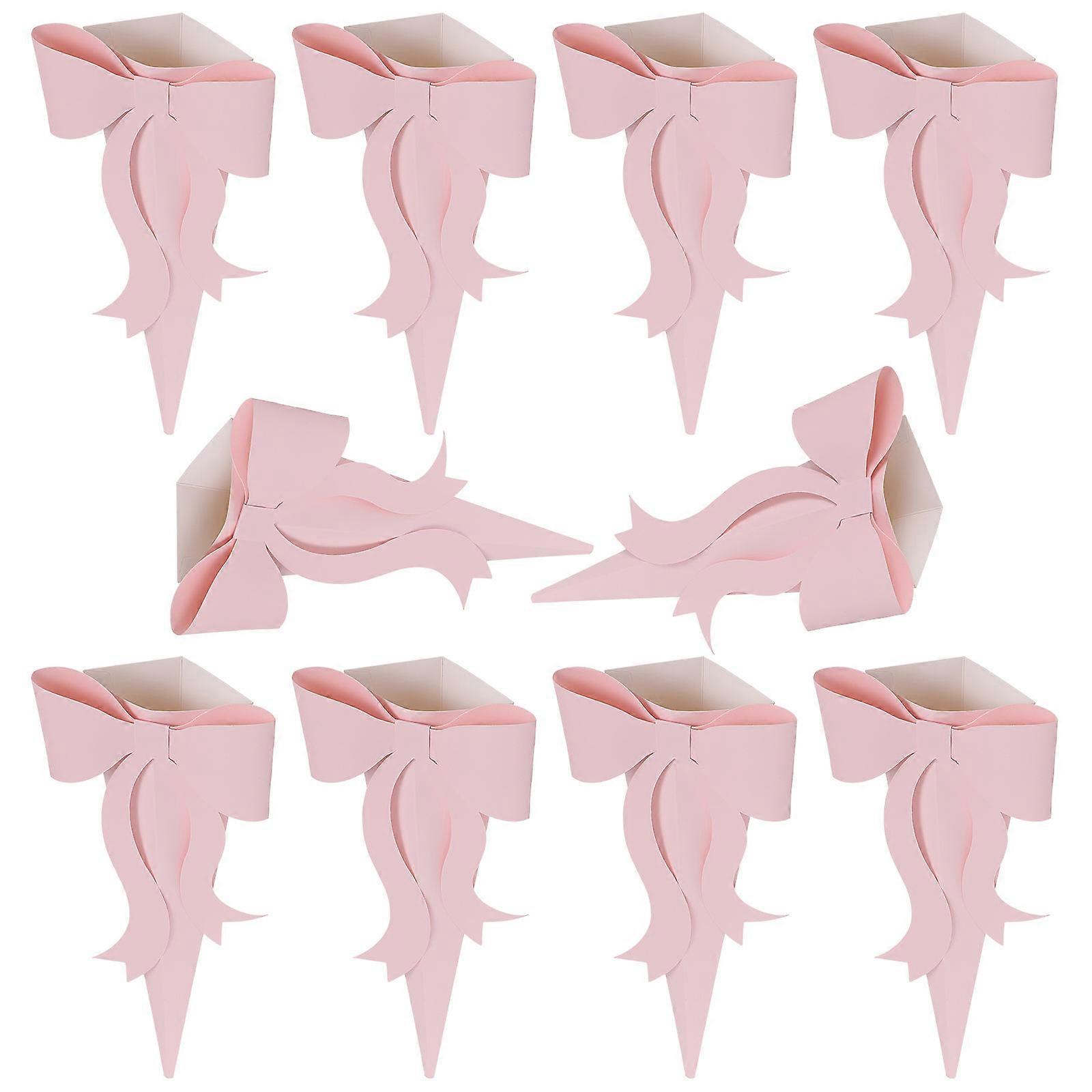 10 Sets of Elegant Flower Gift Box Valentine's Day Bowknot Design