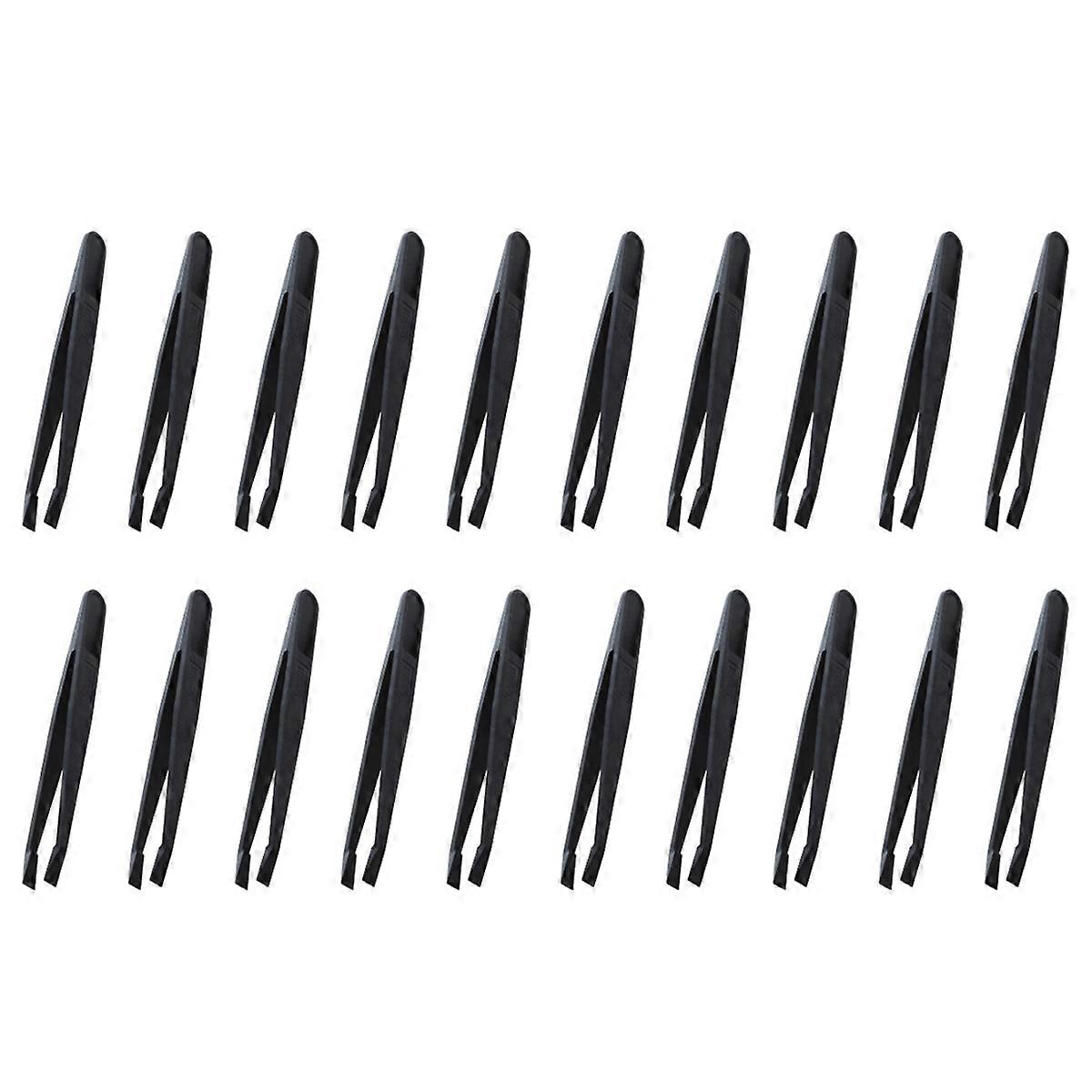 Manual Tool Black Plastic Flat Tip Anti-static Tweezers
