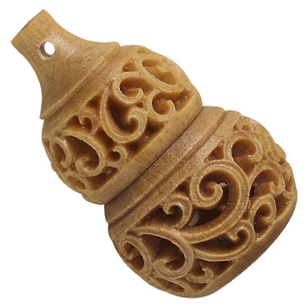 Gourd Pendant Diy Decoration Keychain Making Chocolate 3.3X2CM Wood Alloy Synthetic Material 1Pack