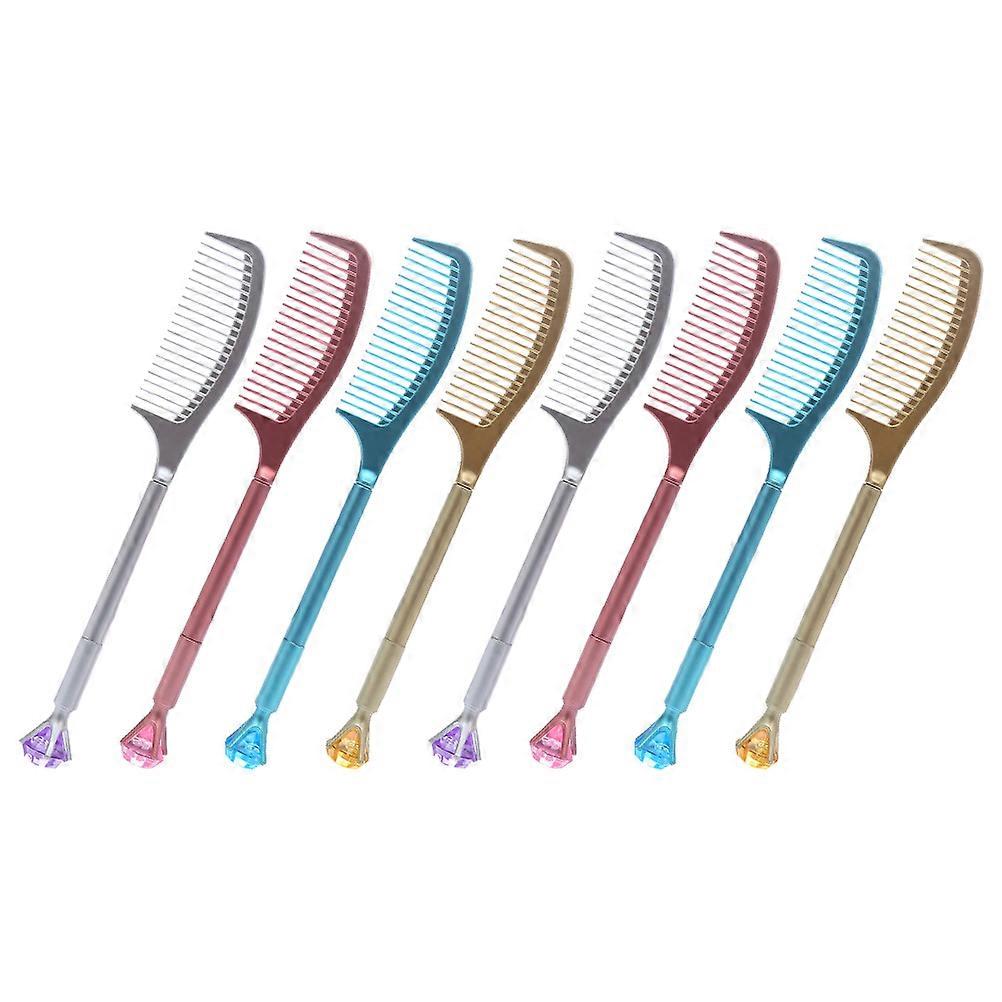 8pcs Portable Gel Pens, Multi Function Comb Design, Smooth Writing for School and Office Supplies, Lightweight and Comfortable to Use