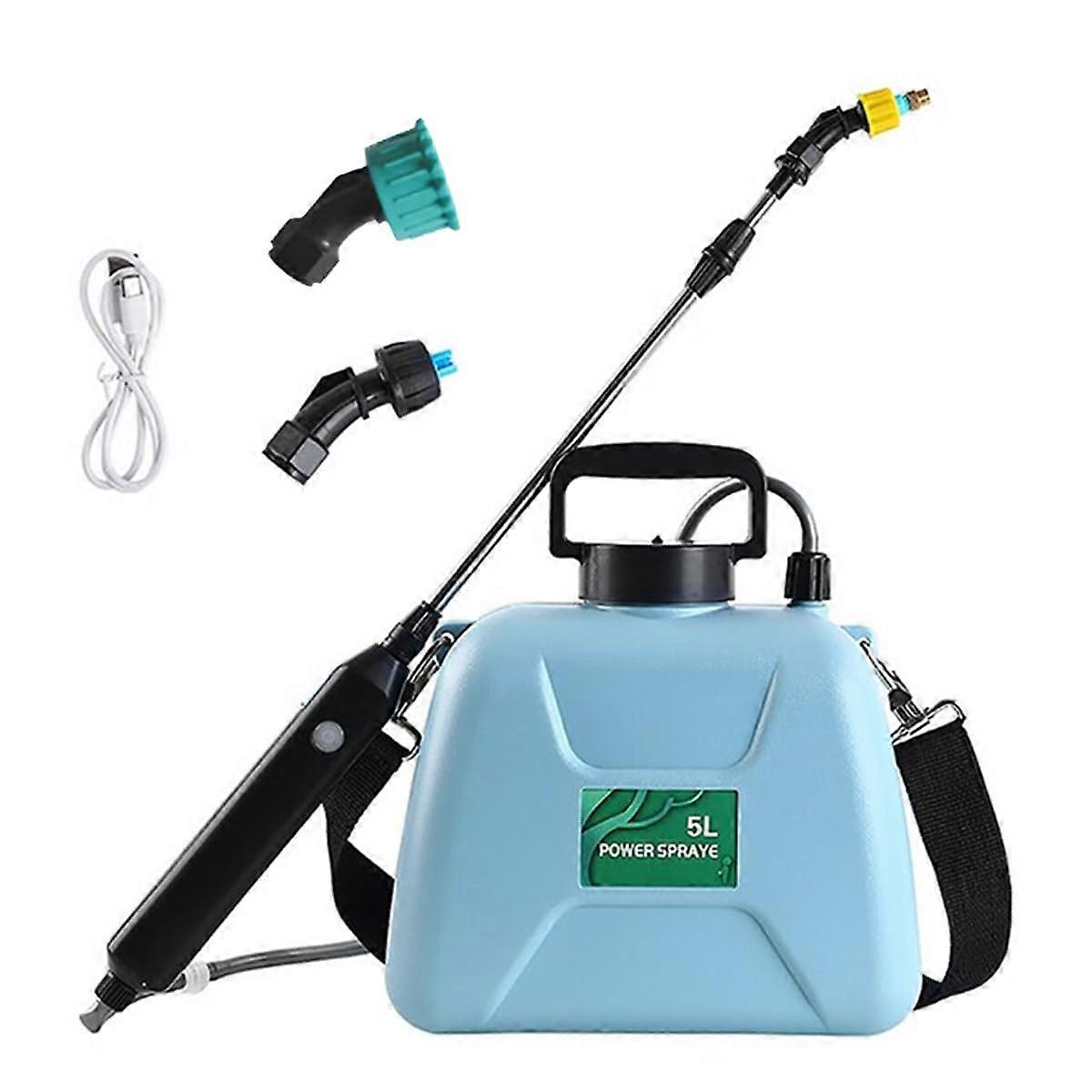 5L Electric Sprayer Automatic Atomization Plant Sprayer Garden Watering Sprinkler Shoulder Type Watering Can Easy to Operate Blue