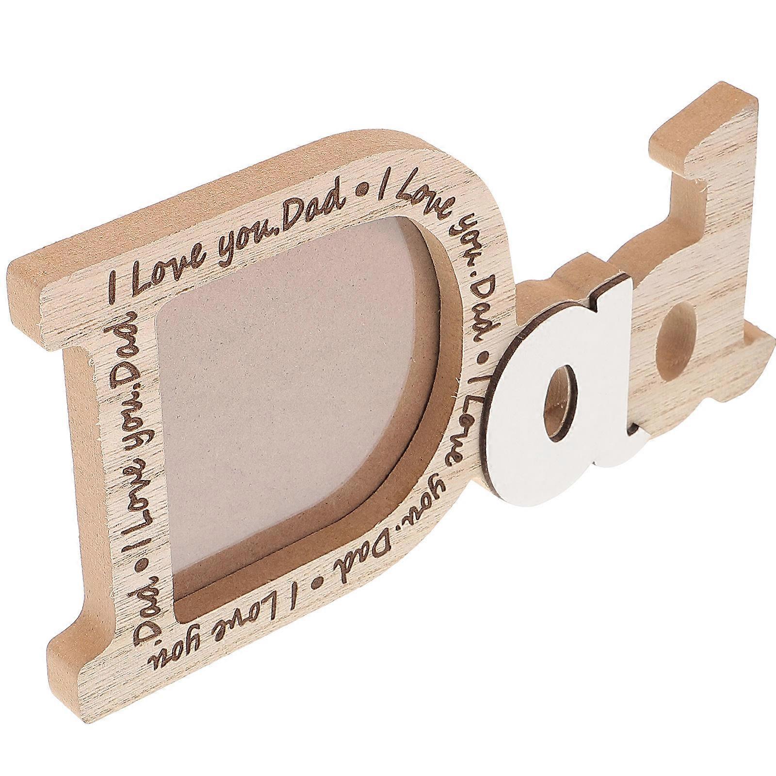 Wooden Desktop Picture Frame for Dad – Father's Day Gift for Dad and Grandpa, Suitable for Multiple Occasions
