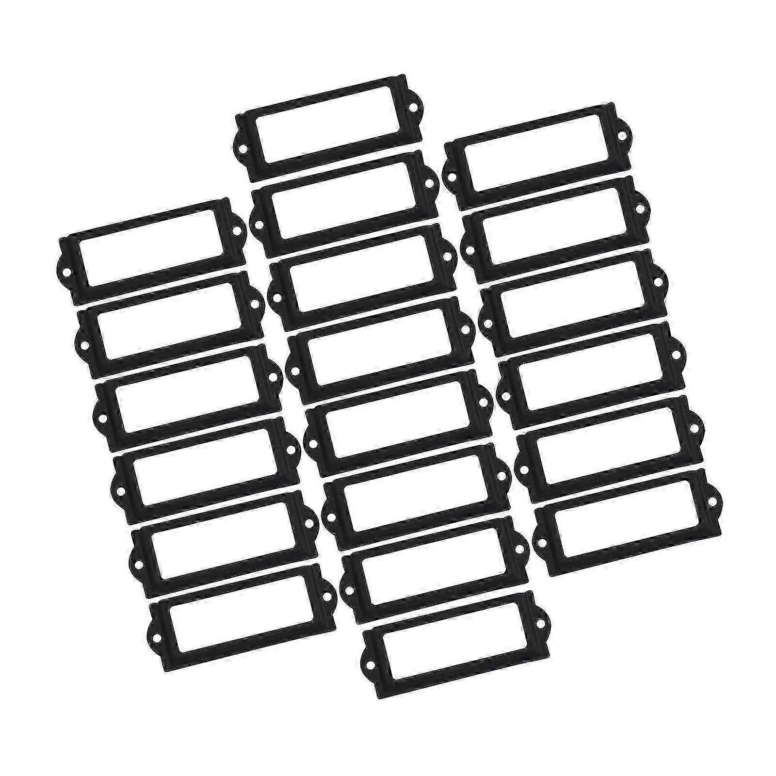 20x File Label Holder Metal Frame Drawer Tag for Cupboard Drawer Box Bronze
