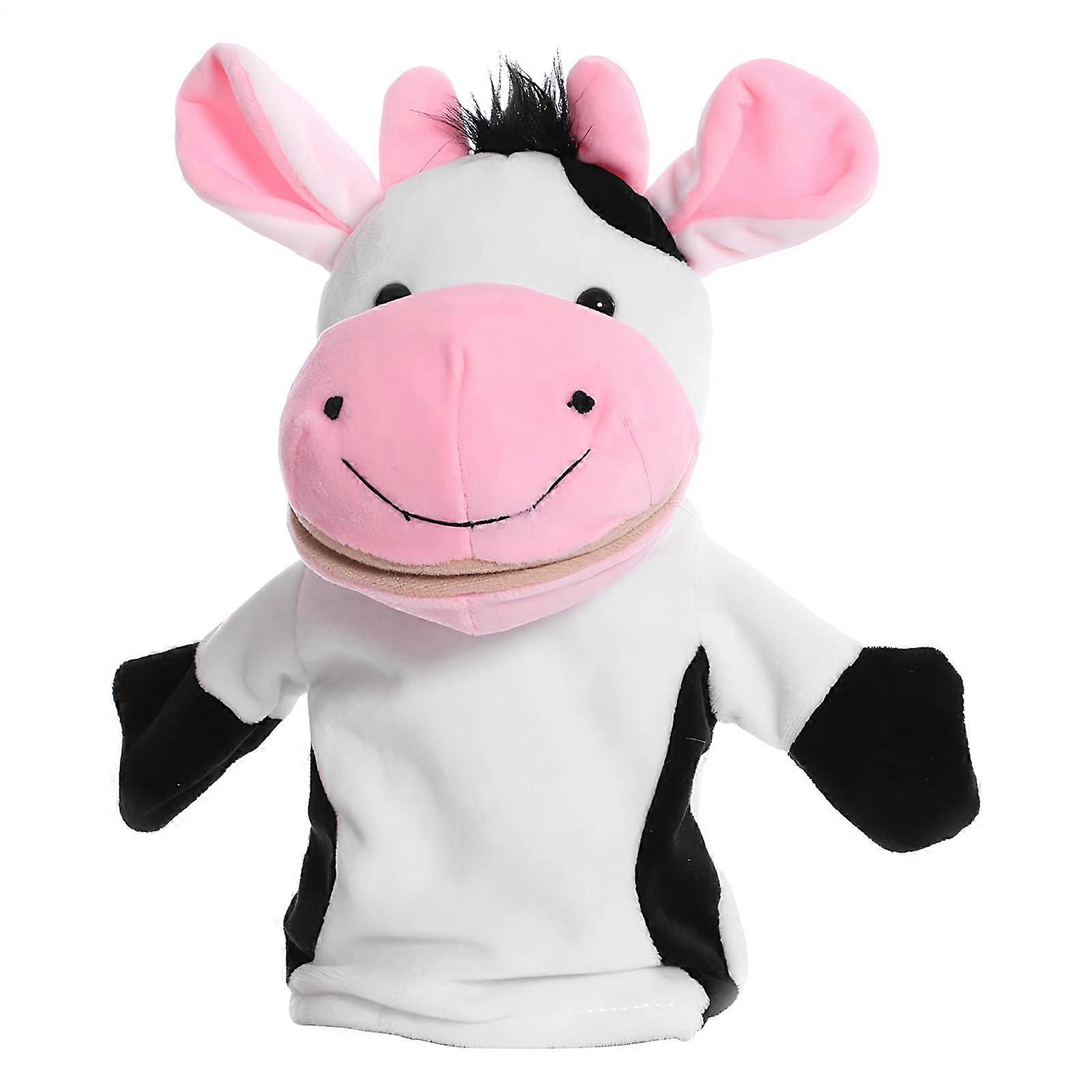 Hand Puppets Plush Toy Cartoon Hand Puppet For Theatre Telling Educational Toy And Show Dairy Cow