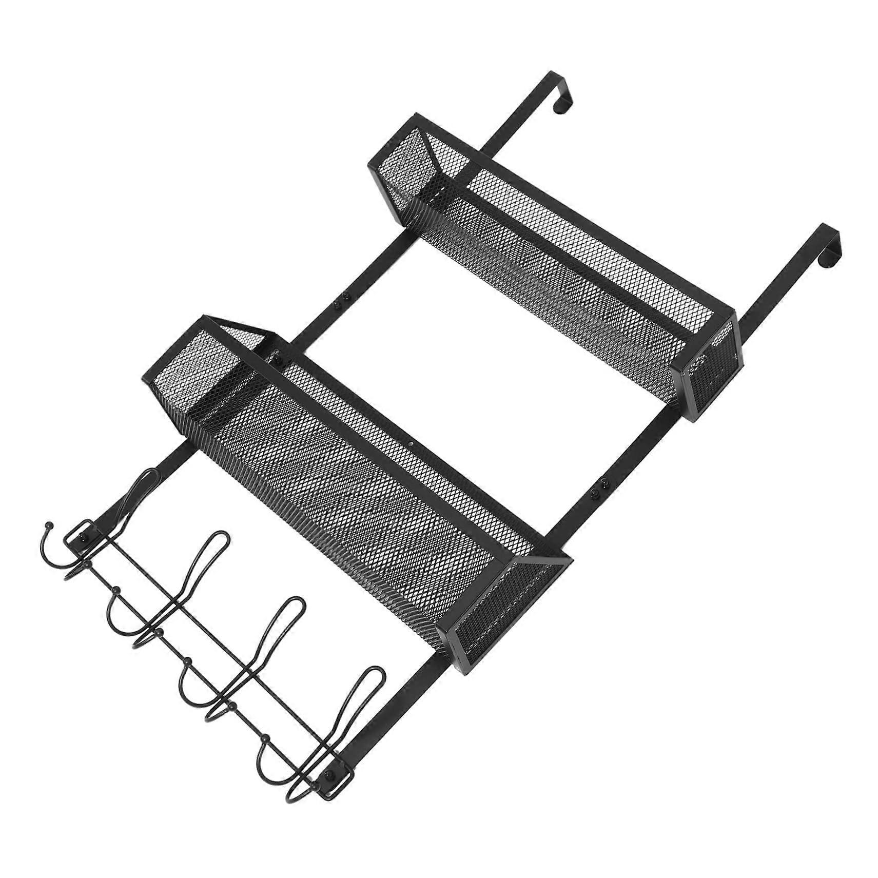 Door Organizer with Mesh Basket Door Hook for Bathroom Bedroom Versatile Storage System Made of Sturdy Steel with Baskets for Space Saving