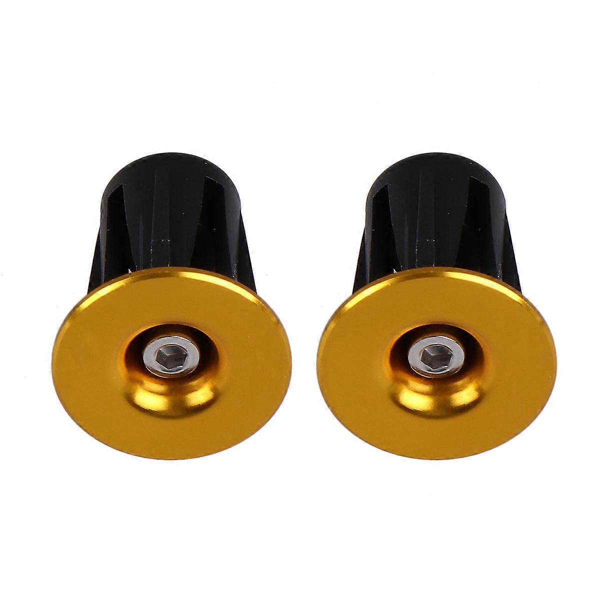 Handlebar Caps Golden Bicycle Handle Plug M4X34mm for 22~24mm Installation and Removal 1 Pair