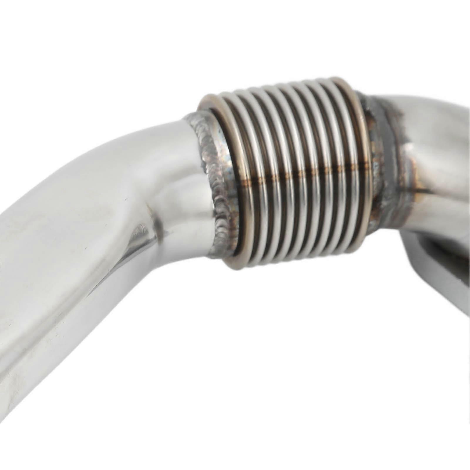 Exhaust Muffler Red Exhaust Silencer Pipe Half Moon Shape 40mm Replacement for 49cc 60cc 66cc 80cc 2 Stroke Engine