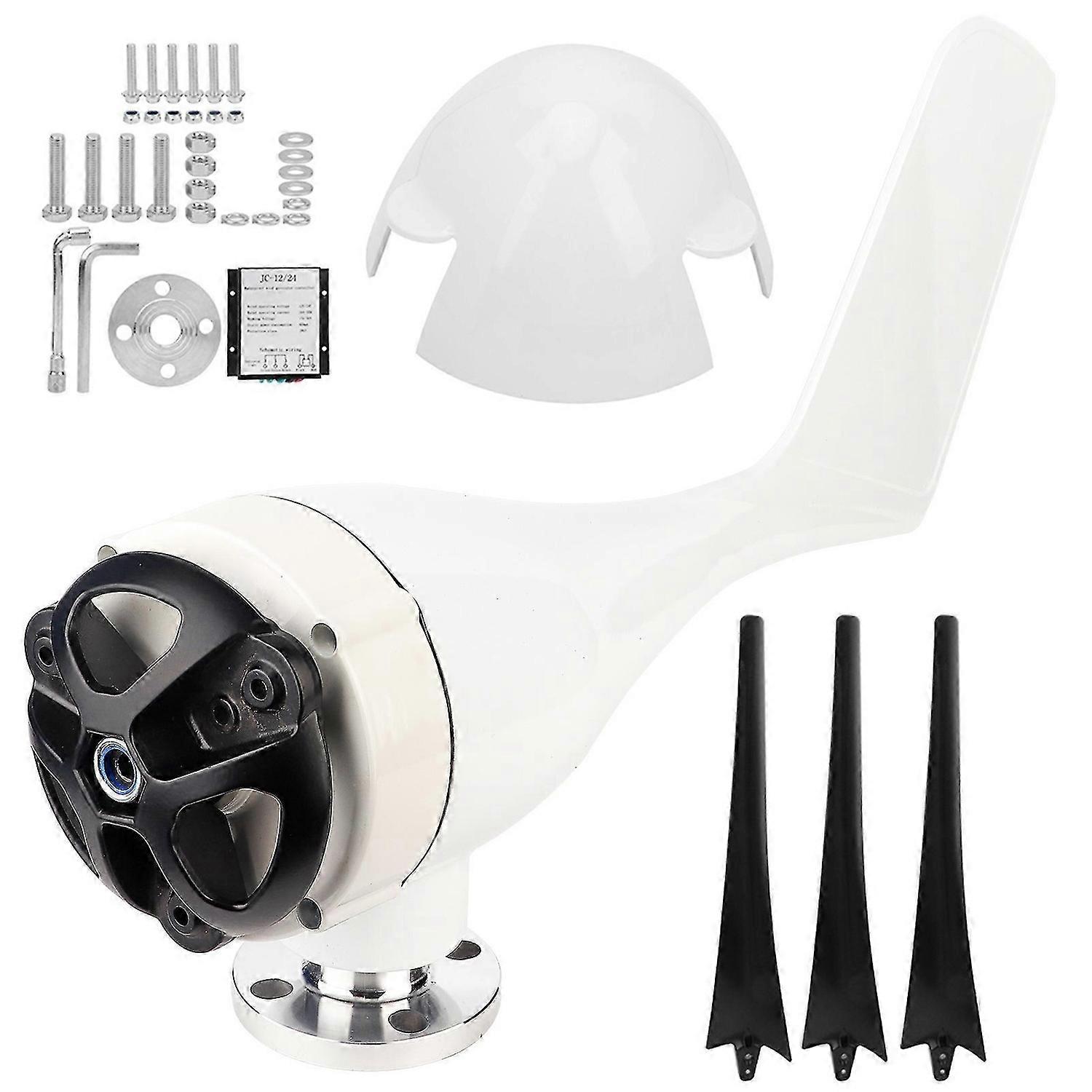 800W Small Wind Generator Kit 3 Blades Power Turbines Parts for Marine Home ChargingBlack 24V