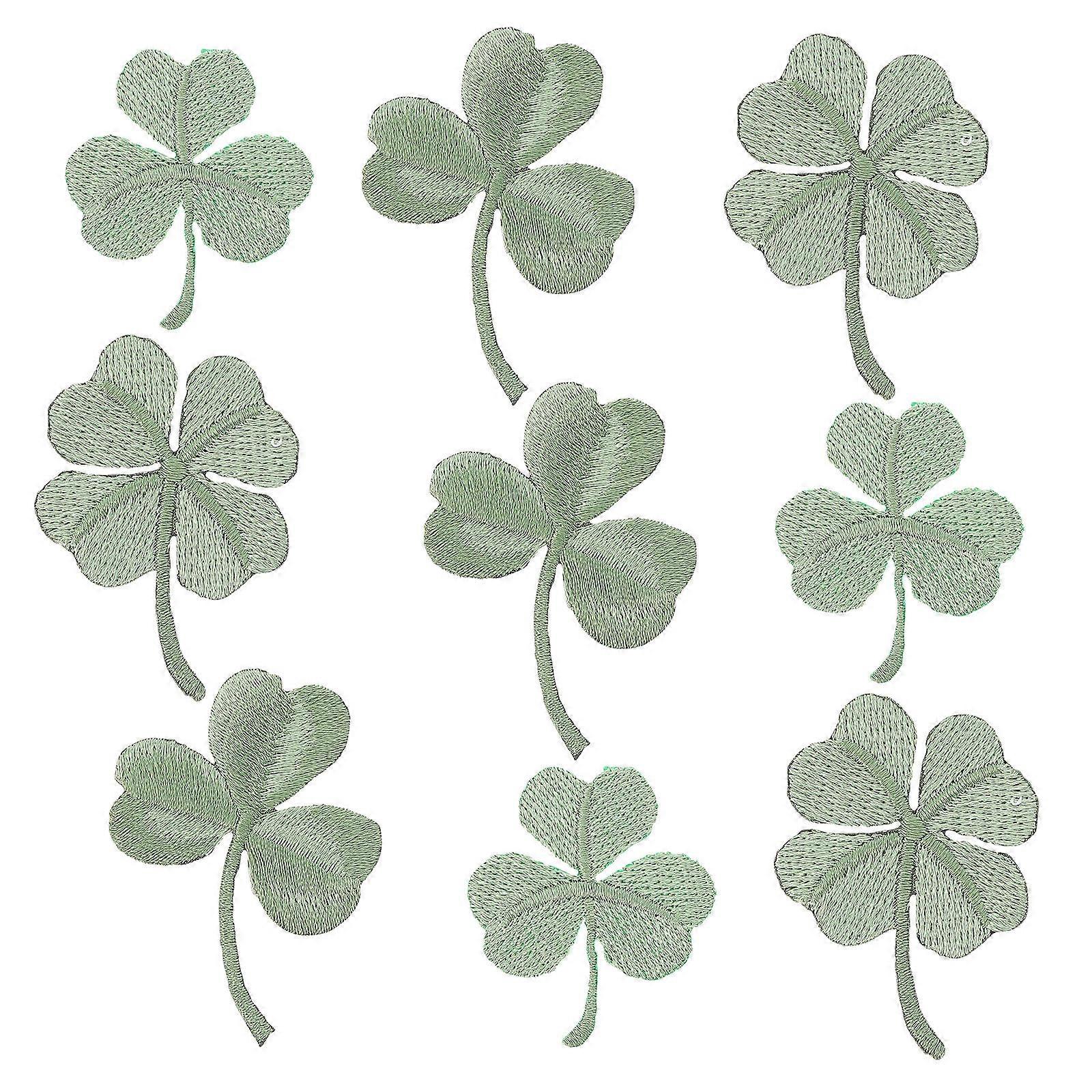 Sew On Patches For Clothing Lucky Shamrock Patches Green Color Four-Leaved Shape Diy Projects 15Pcs