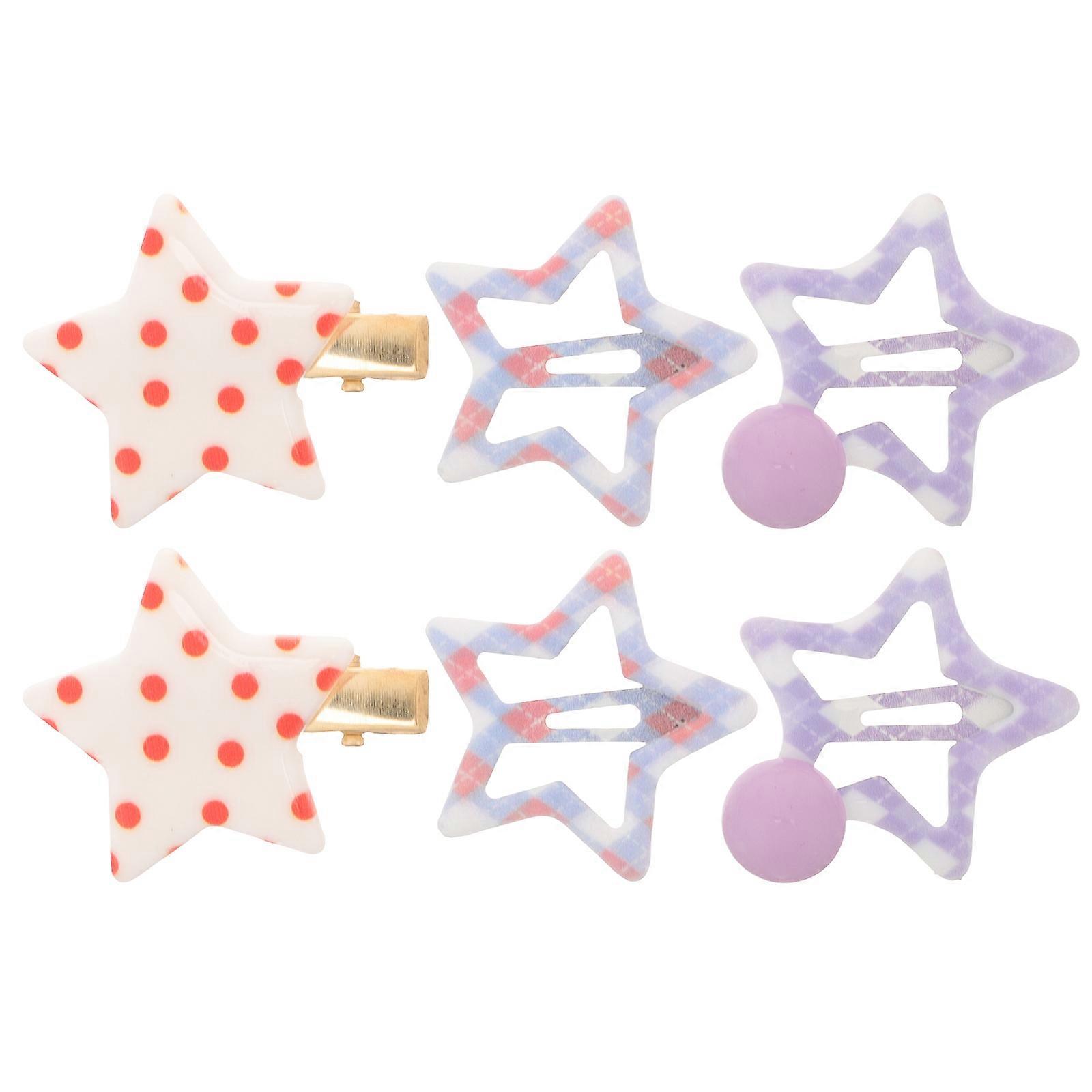 Here's a refined and professional product description based on your input:
**6PCS Star Shaped Small Hair Clips for Women – Lightweight & Durable
