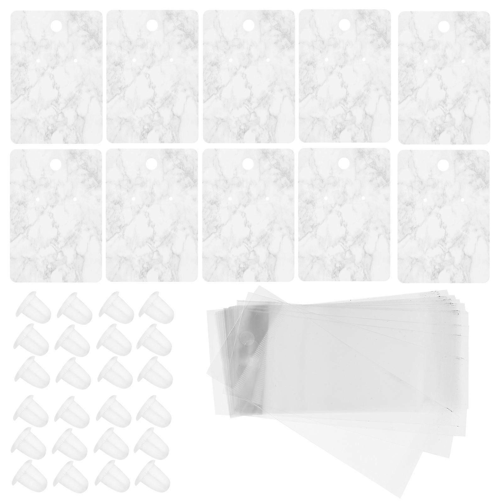 Earring Display Card Set Marble Pattern Jewelry Wrapping Cards with Backings