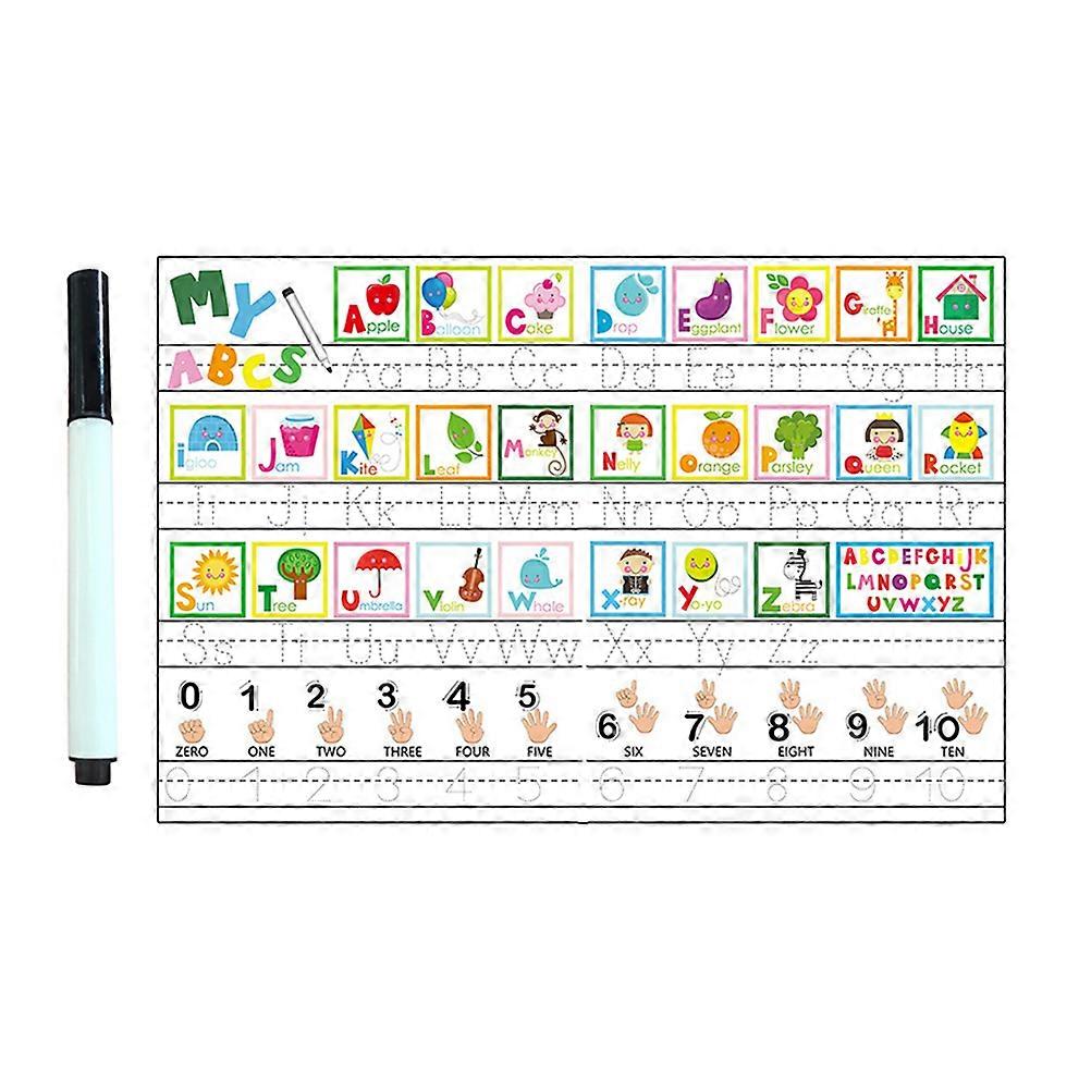 Nursery Decor Assorted Color PVC Stickers for Kids Learning Alphabet with Erasable Pen 1 Set